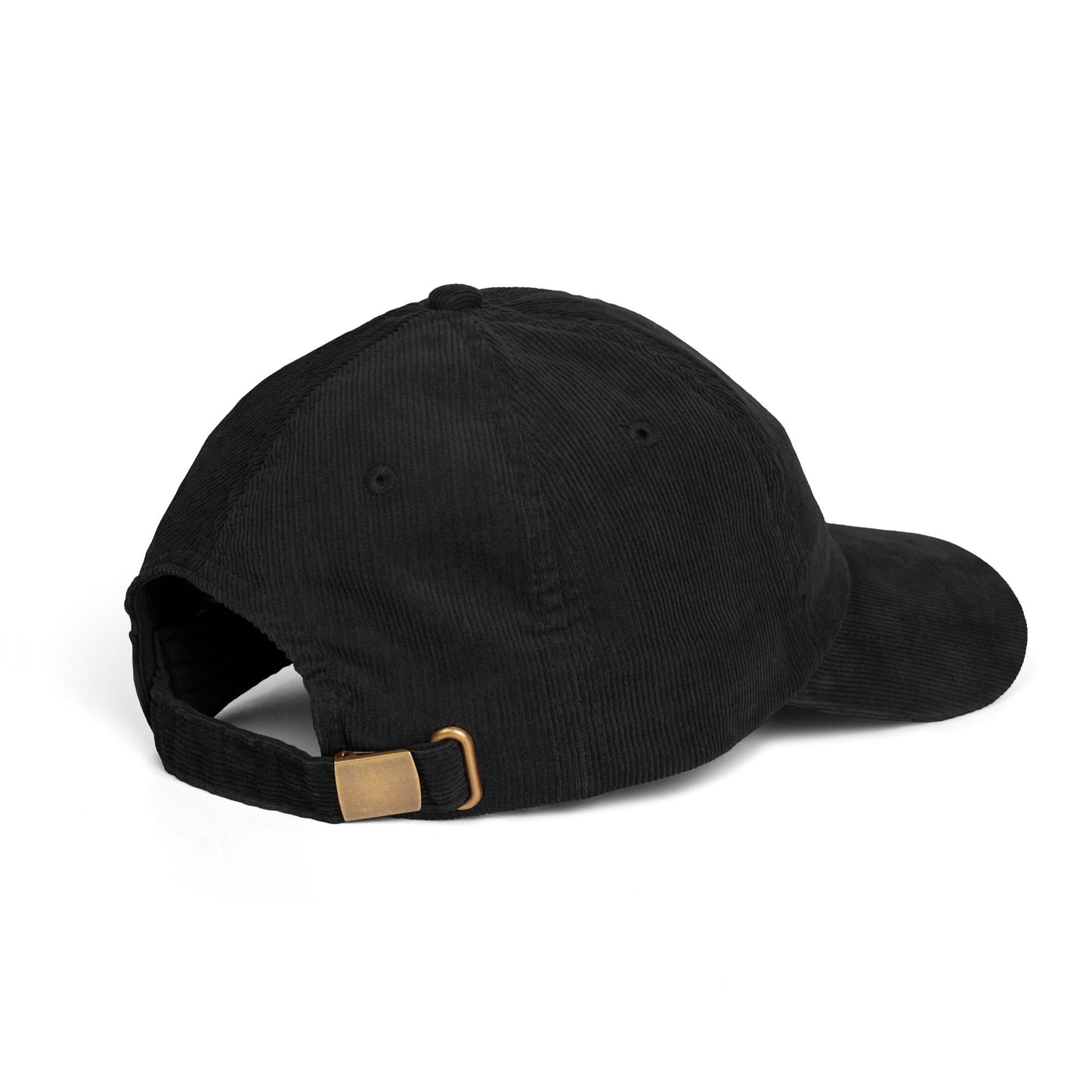 Sea Turtle Embroidered Black Corduroy Cap