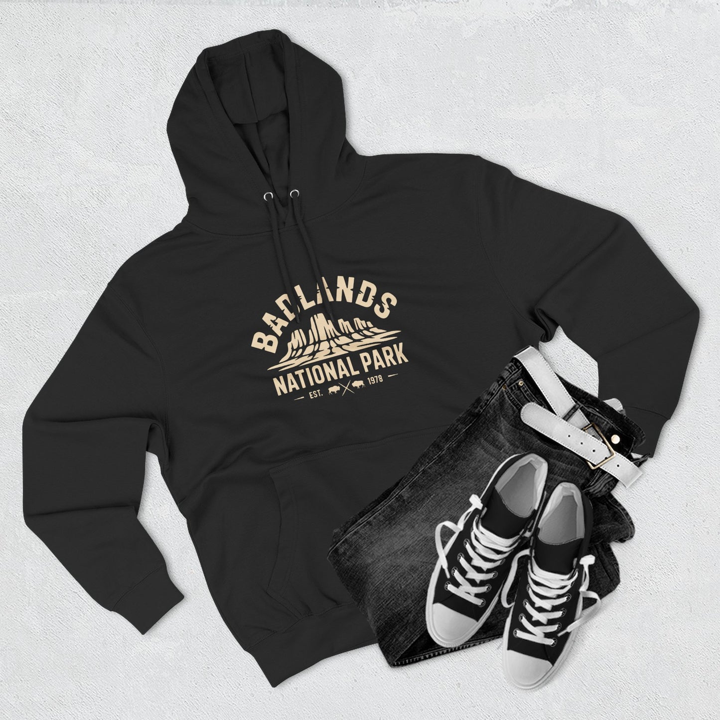 Badlands National Park Graphic Fleece Hoodie Cotton Blend