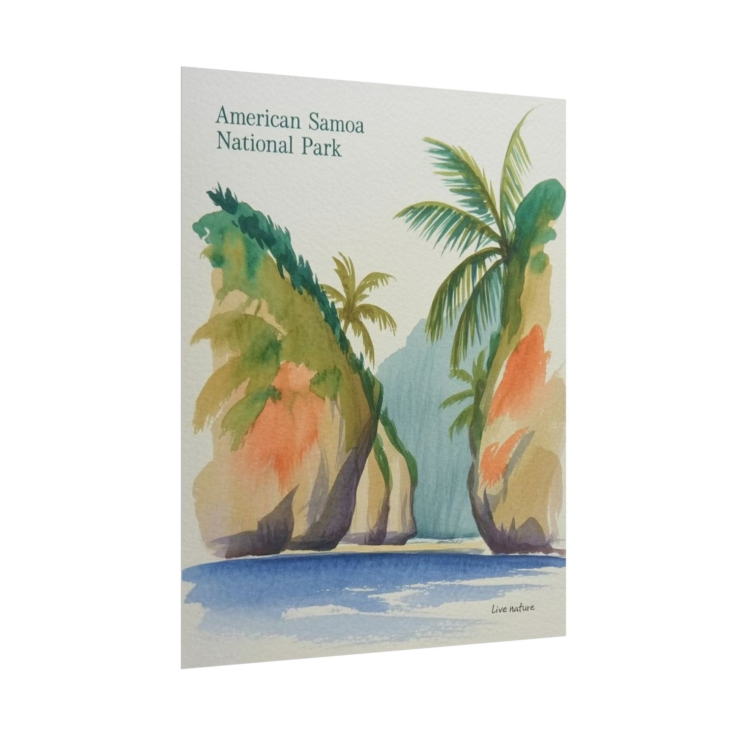 American Samoa National Park Watercolor Poster Print