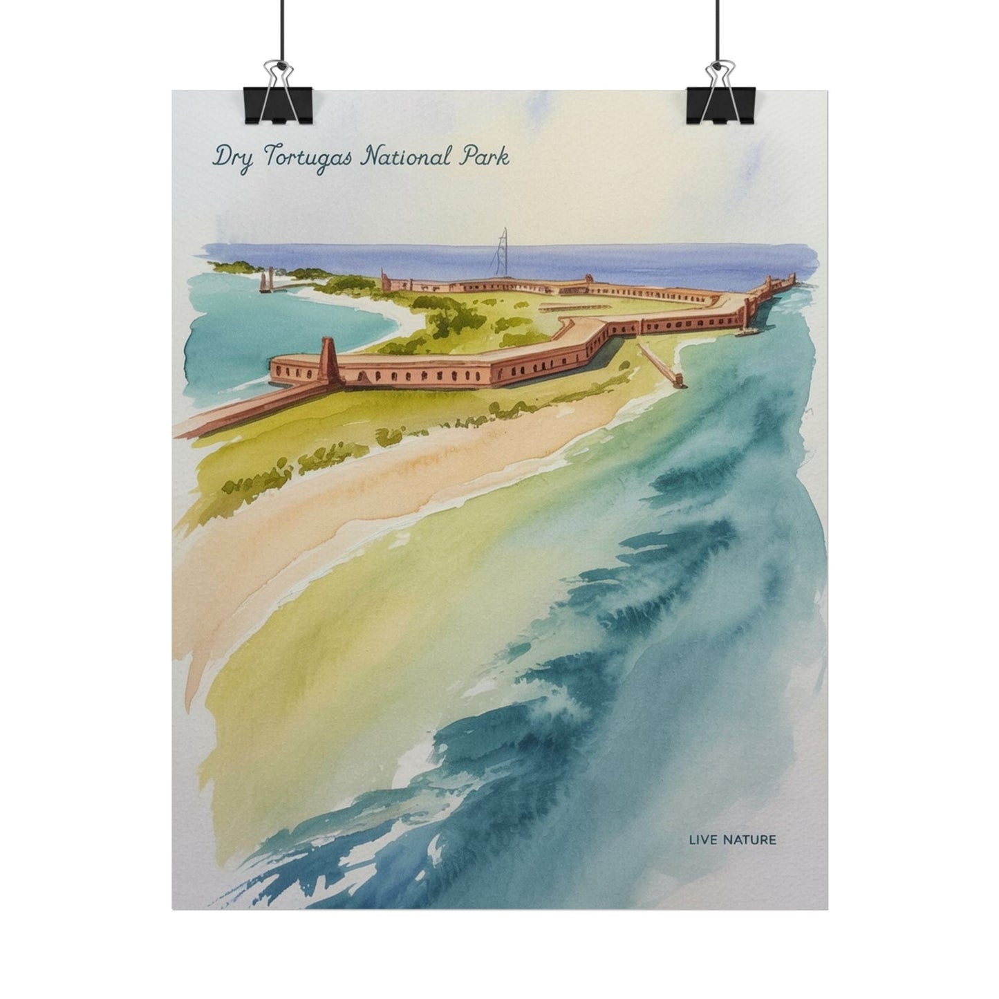 Dry Tortugas National Park Watercolor Print Poster