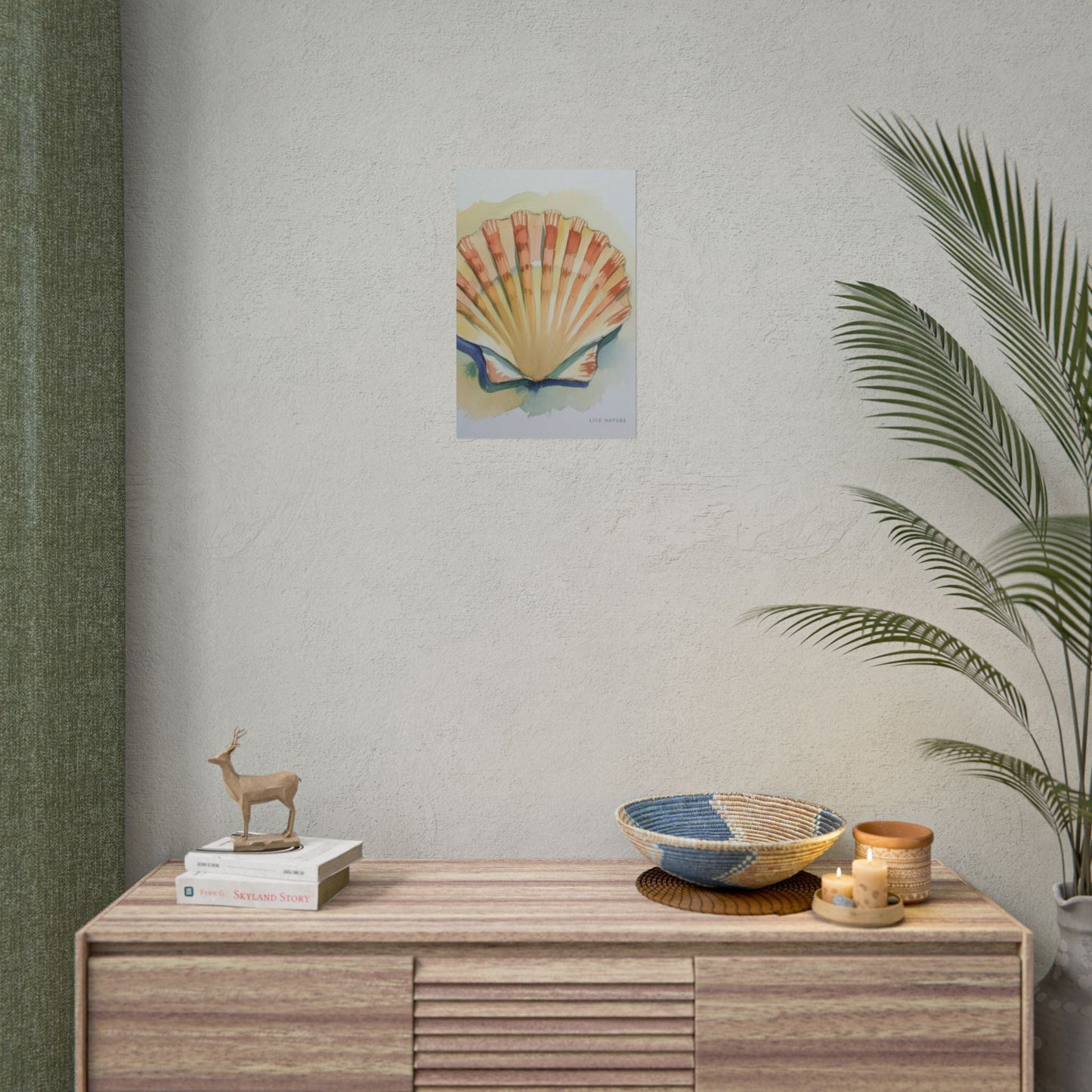 Clam Shell Watercolor Art Print 'Live Nature