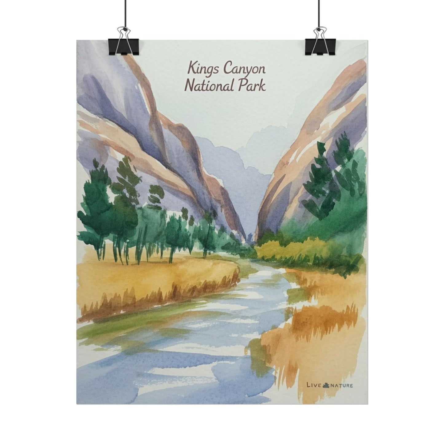 Kings Canyon National Park Watercolor Poster Print