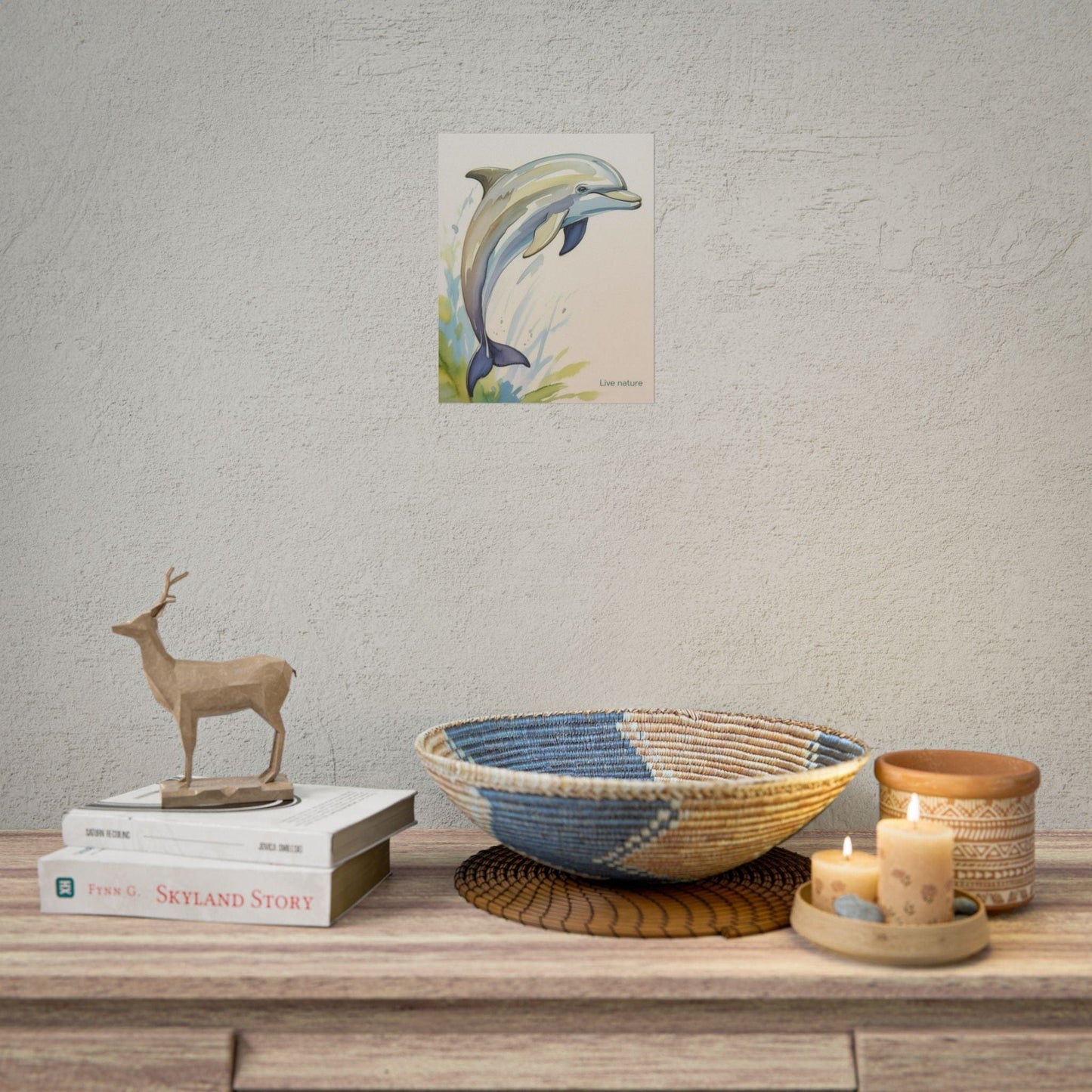 Dolphin Watercolor Art Print - Live Nature Design