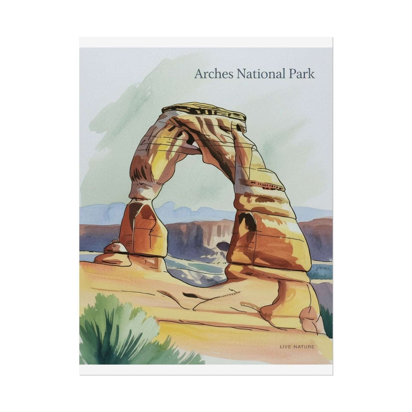 Delicate Arch Watercolor Print Arches National Park