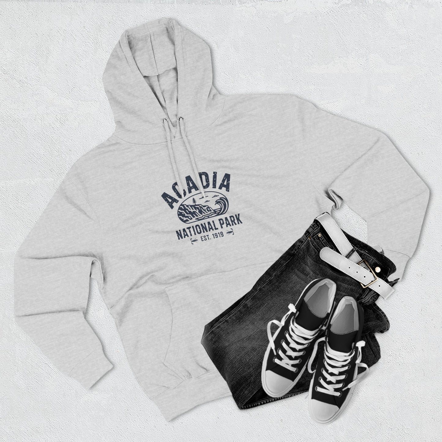 Acadia National Park Fleece Hoodie Ring Spun Cotton