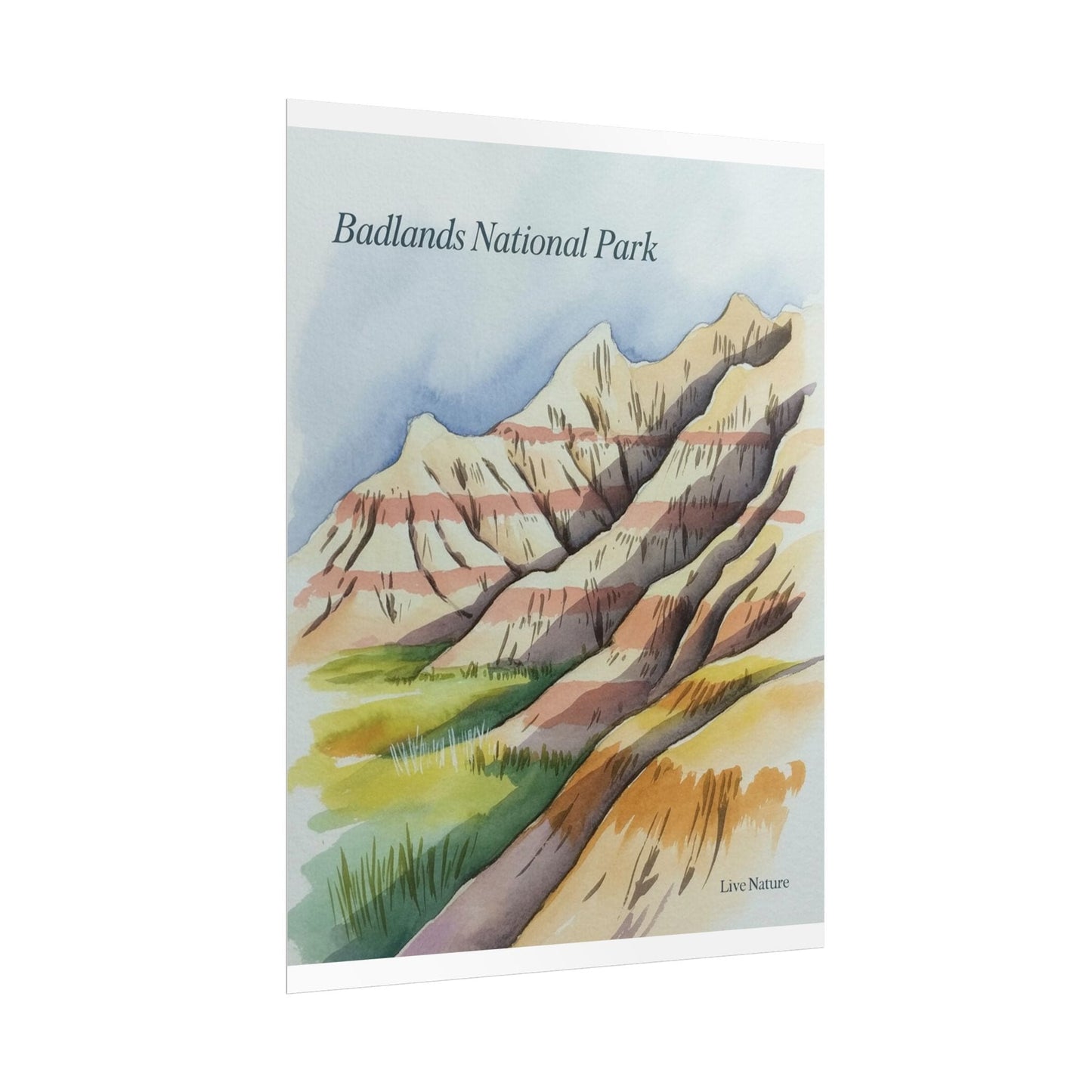 Badlands National Park Watercolor Art Print