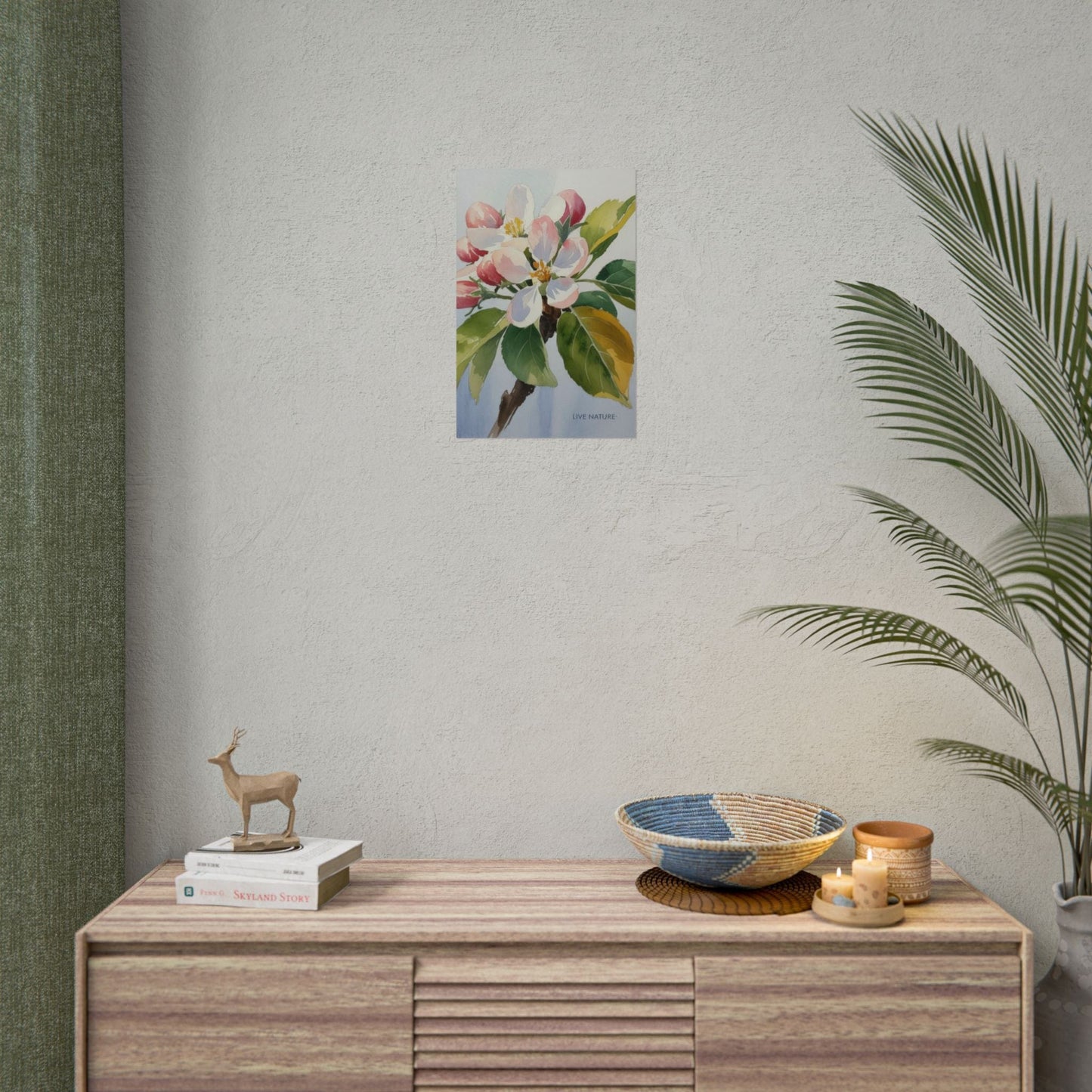 Apple Blossom Watercolor Print 'Live Nature' Design