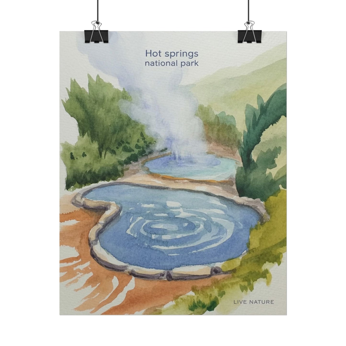 Hot Springs National Park Watercolor Print