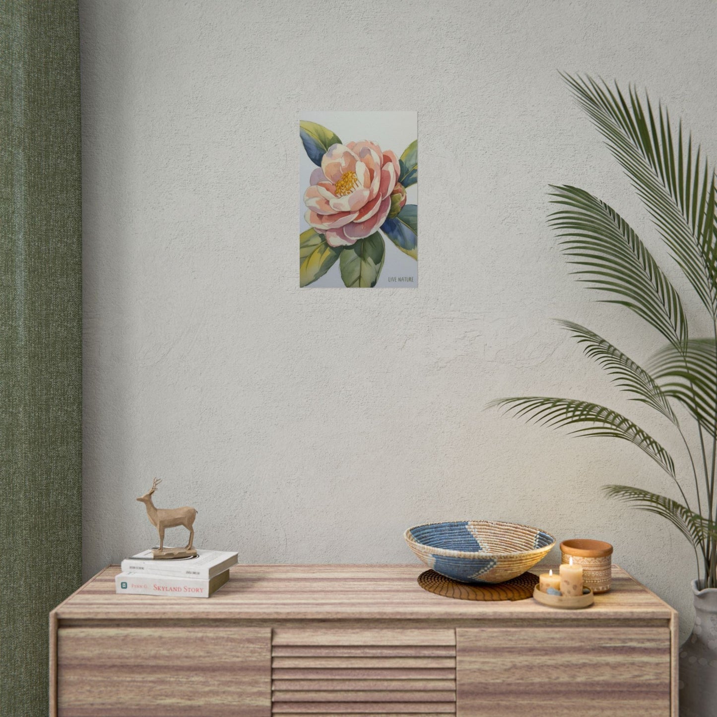 Camellia Flower Watercolor Art Print 'Live Nature