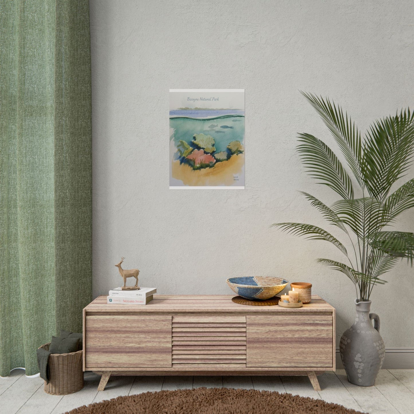 Biscayne National Park Underwater Watercolor Print