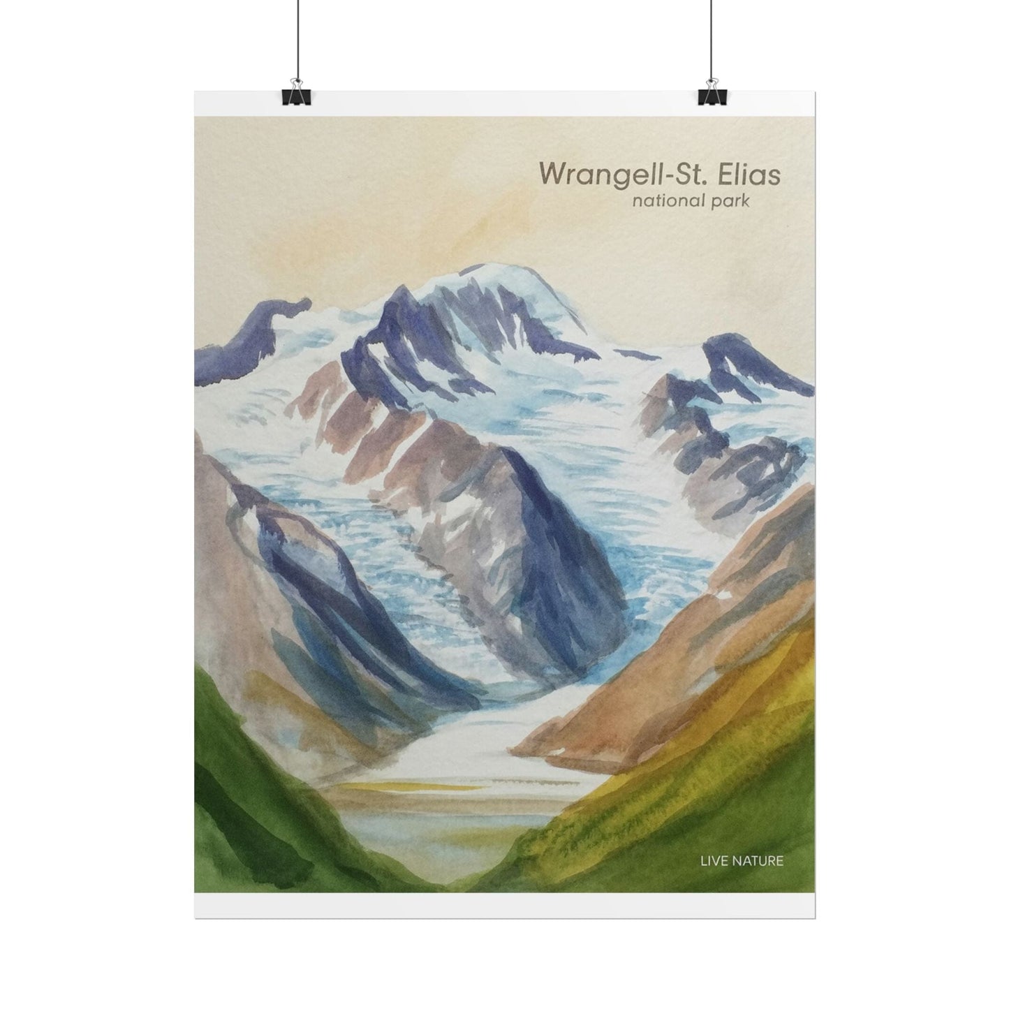 Wrangell-St. Elias National Park Watercolor Print