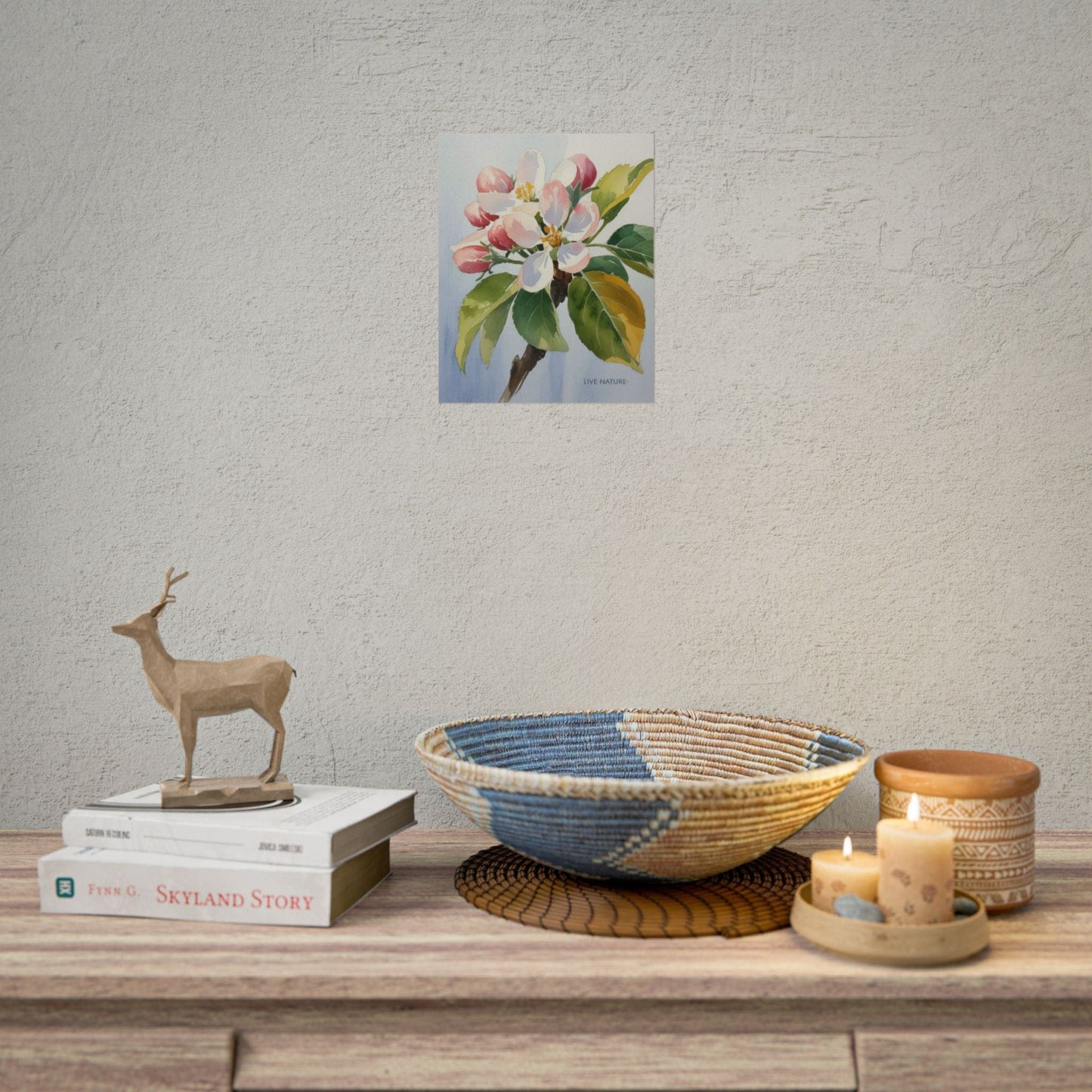 Apple Blossom Watercolor Print 'Live Nature' Design