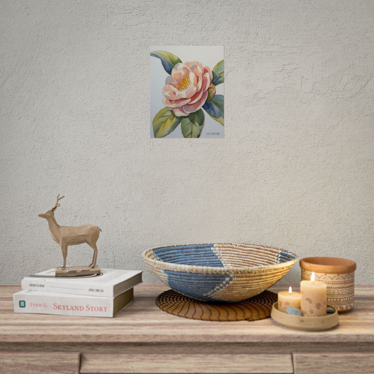 Camellia Flower Watercolor Art Print 'Live Nature