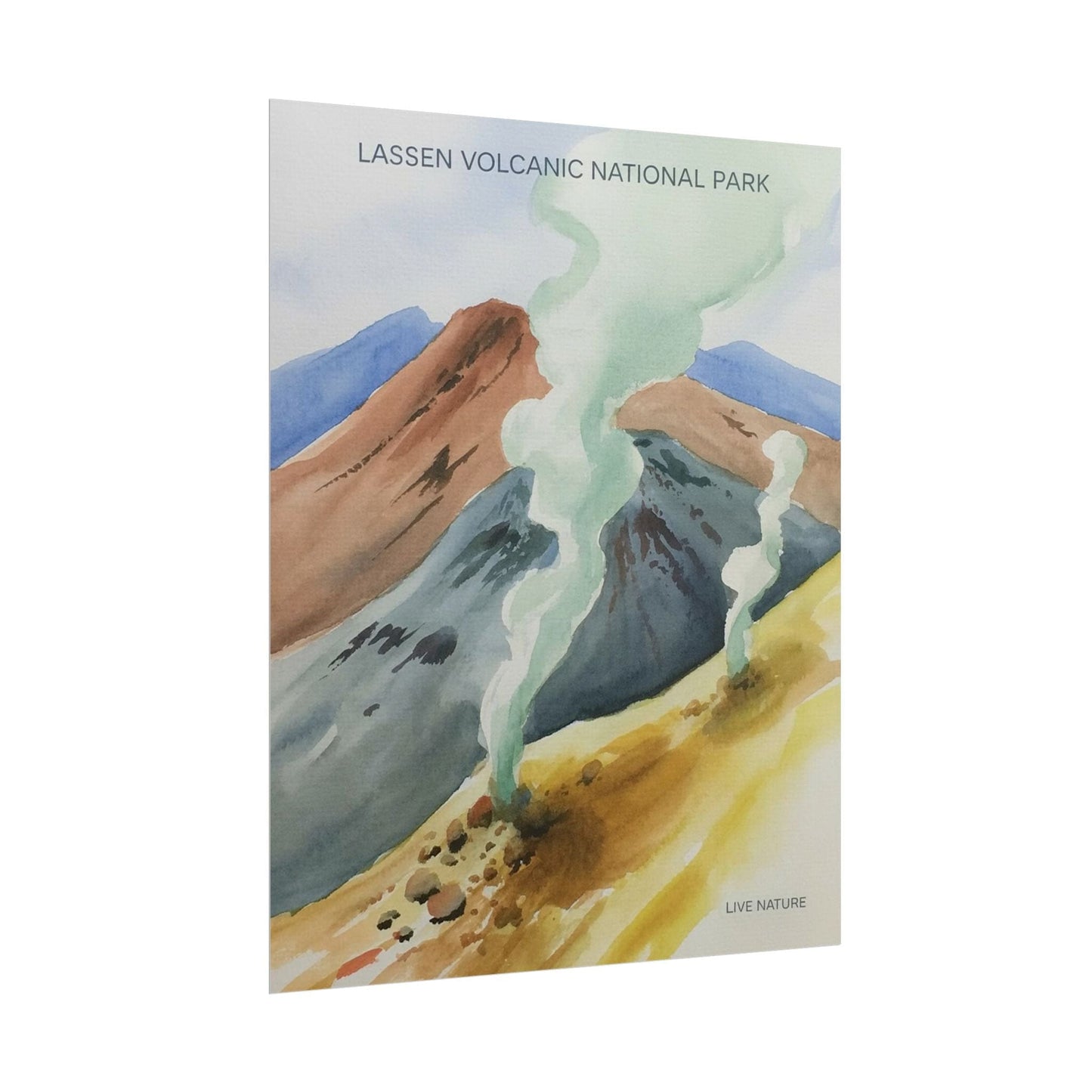 Lassen Volcanic National Park Watercolor Print