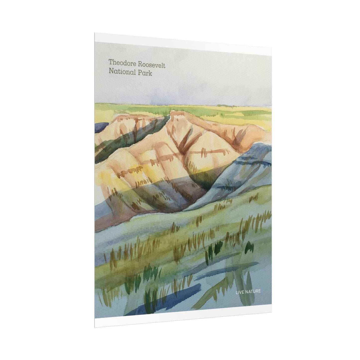 Theodore Roosevelt National Park Watercolor Poster Print
