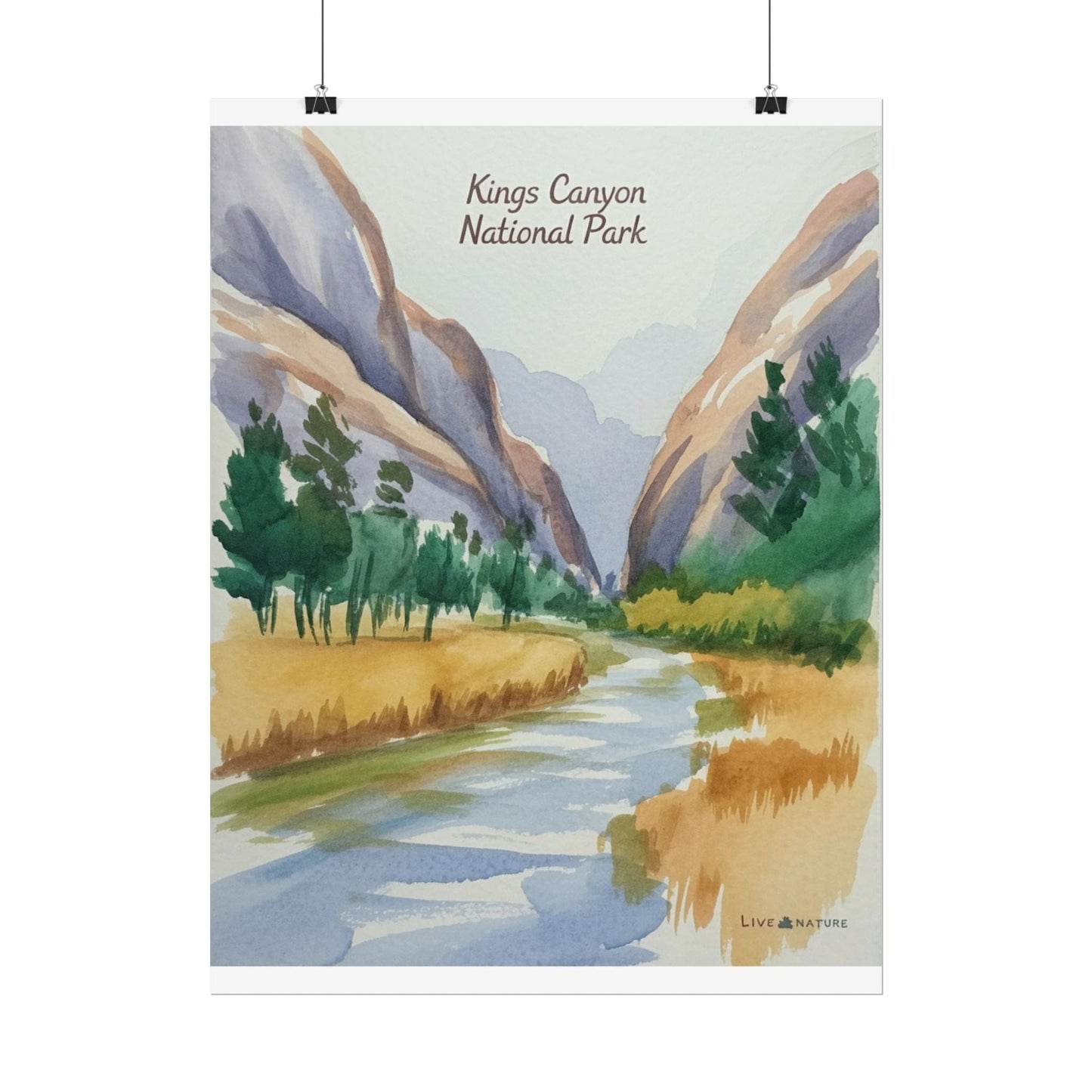 Kings Canyon National Park Watercolor Poster Print