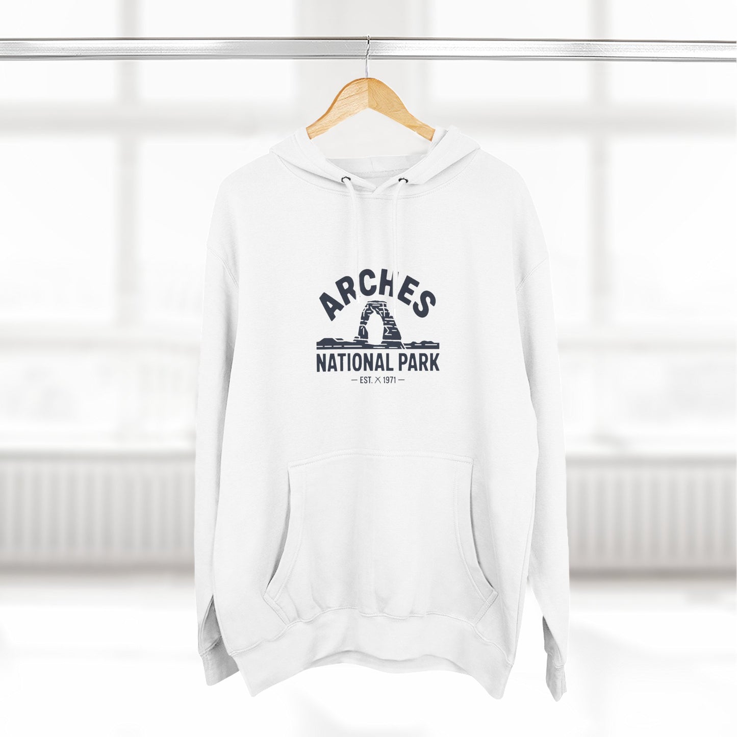 Arches National Park Graphic Fleece Hoodie White