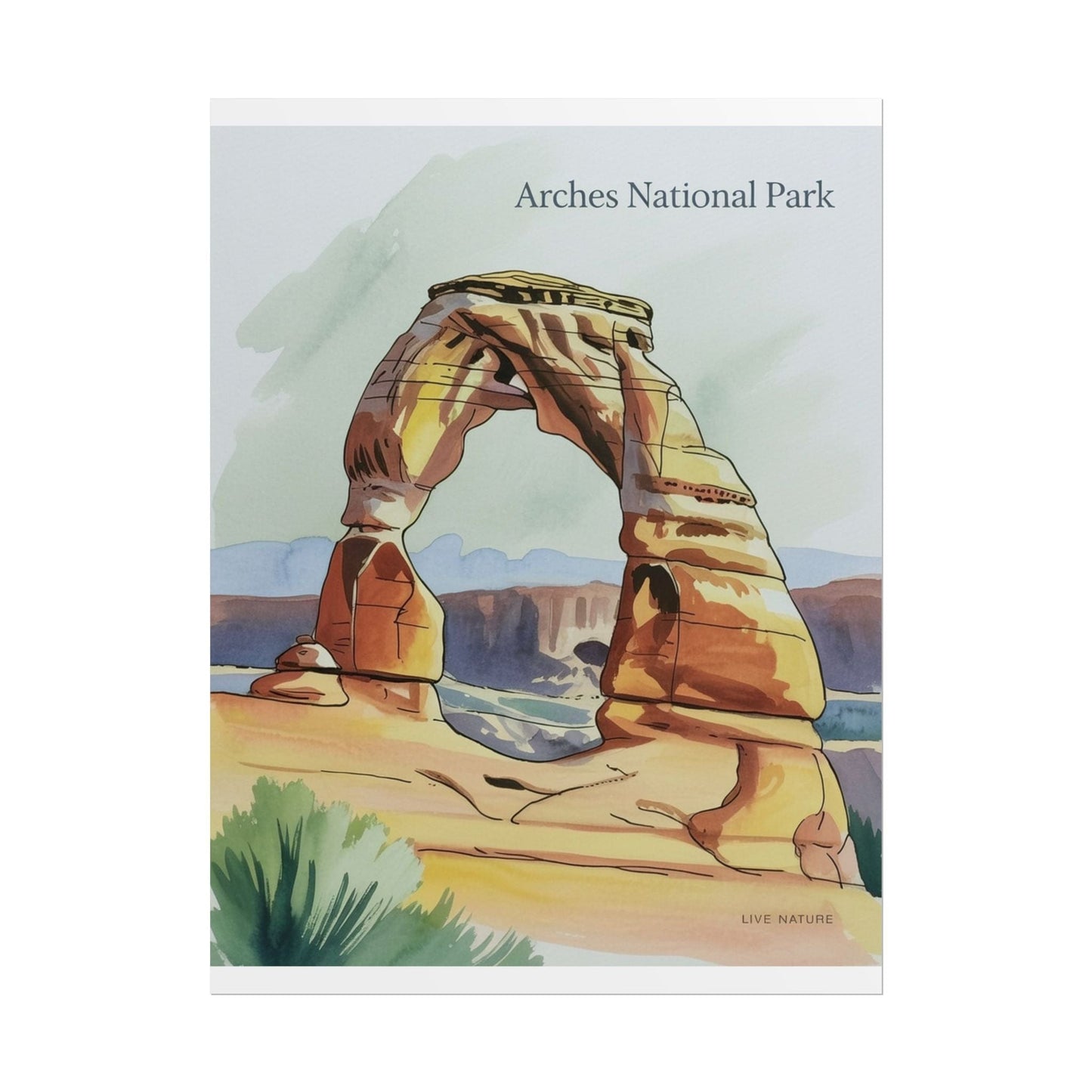 Delicate Arch Watercolor Print Arches National Park