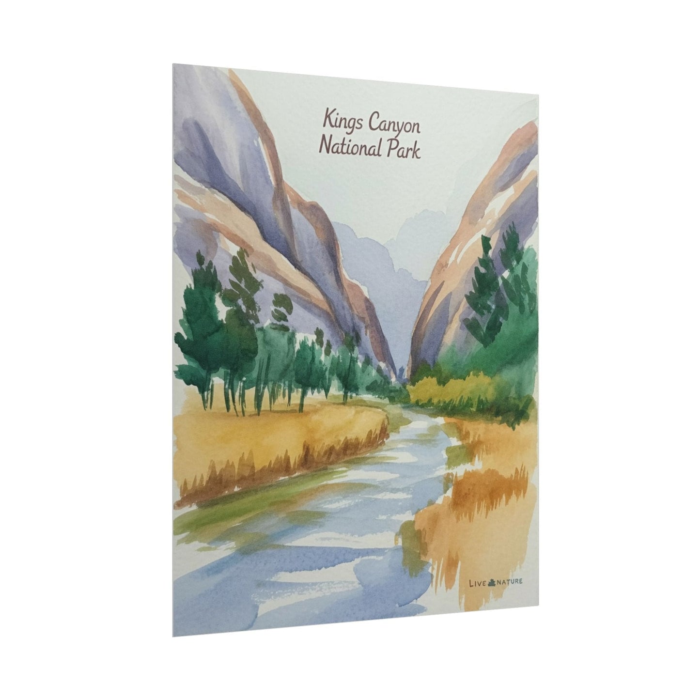 Kings Canyon National Park Watercolor Poster Print