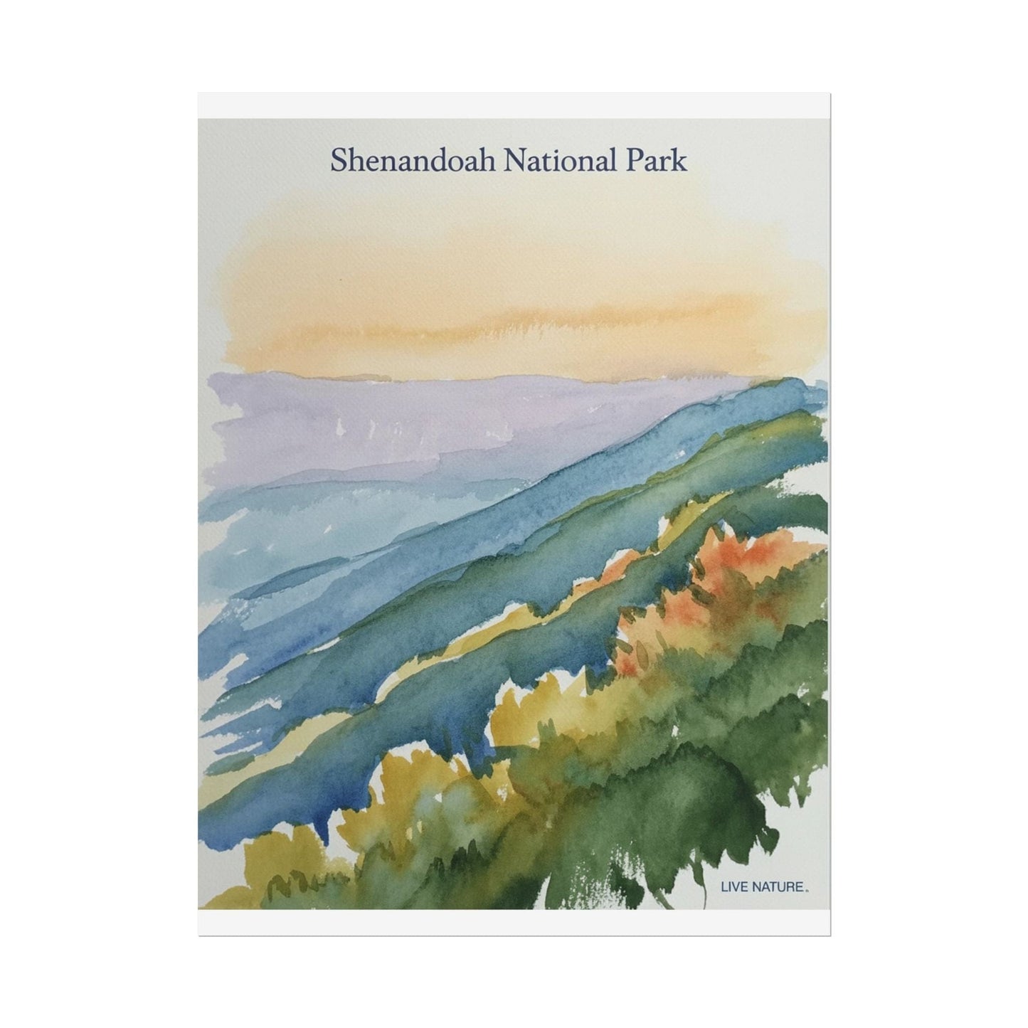 Shenandoah National Park Watercolor Art Print