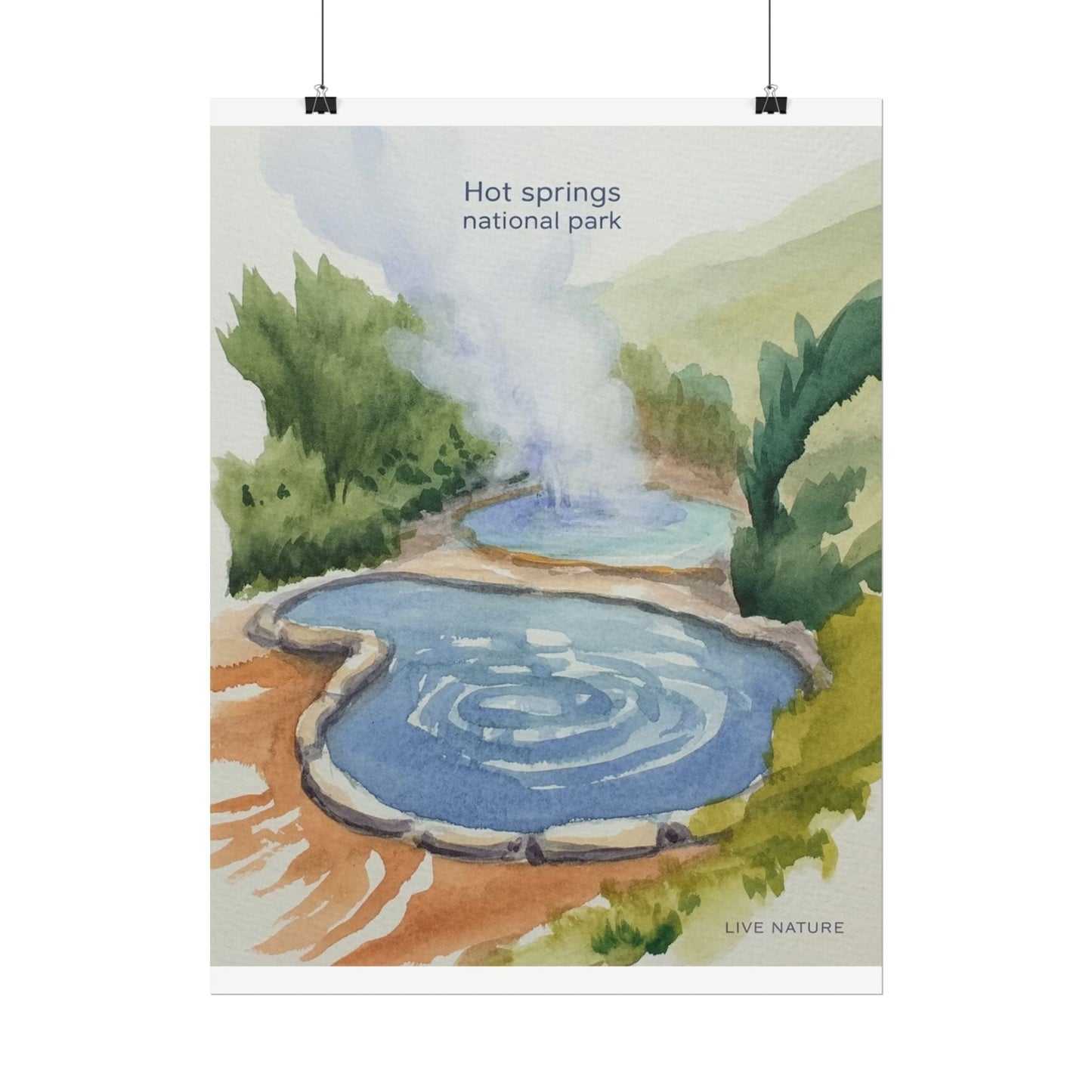 Hot Springs National Park Watercolor Print