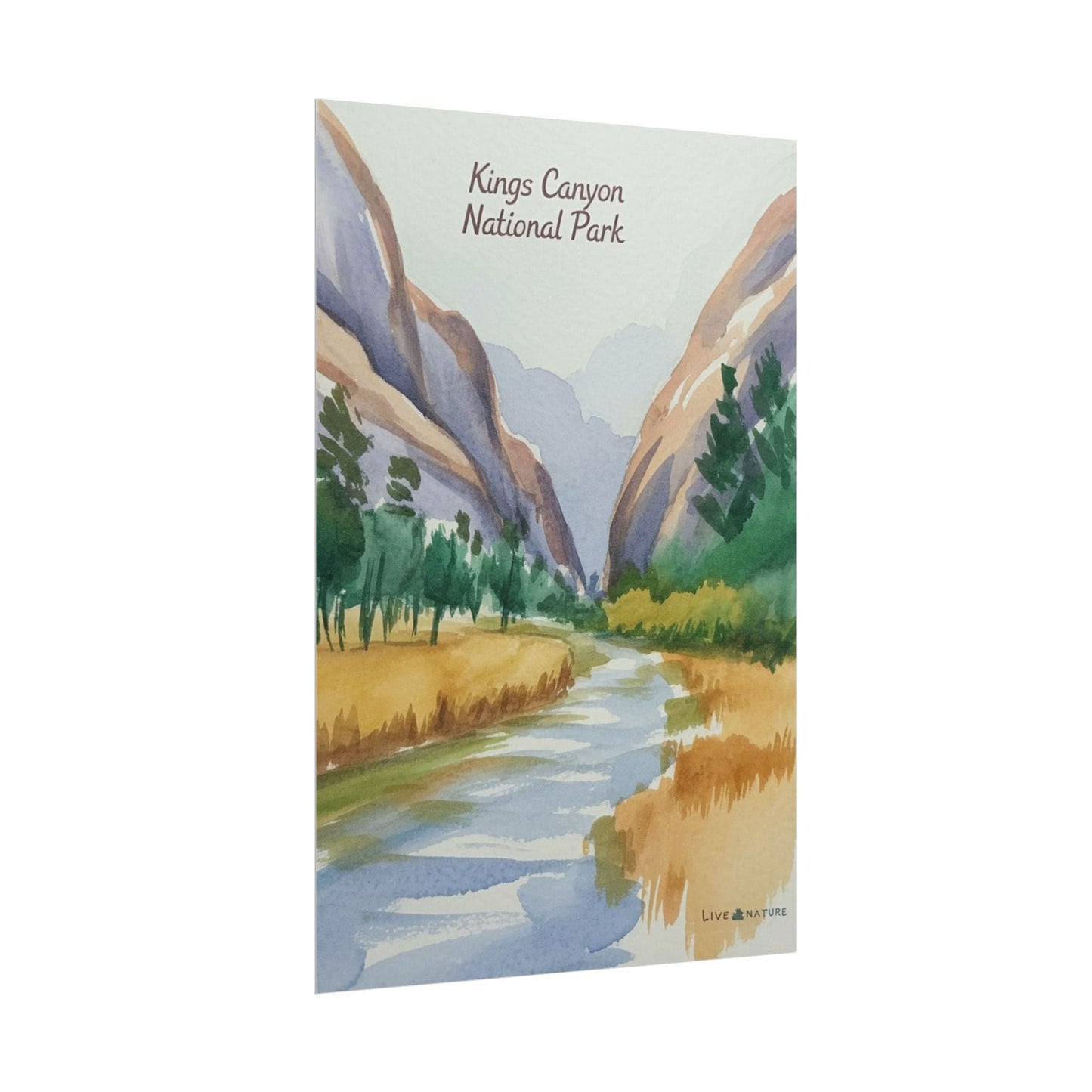Kings Canyon National Park Watercolor Poster Print