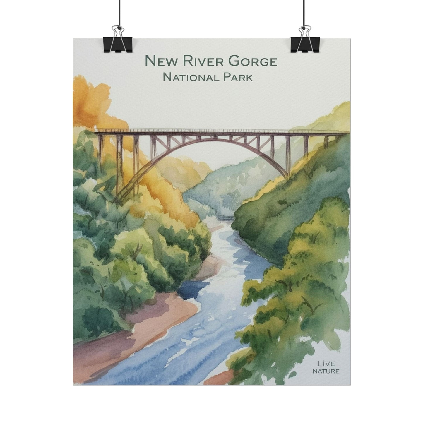 New River Gorge Bridge Watercolor Art Print