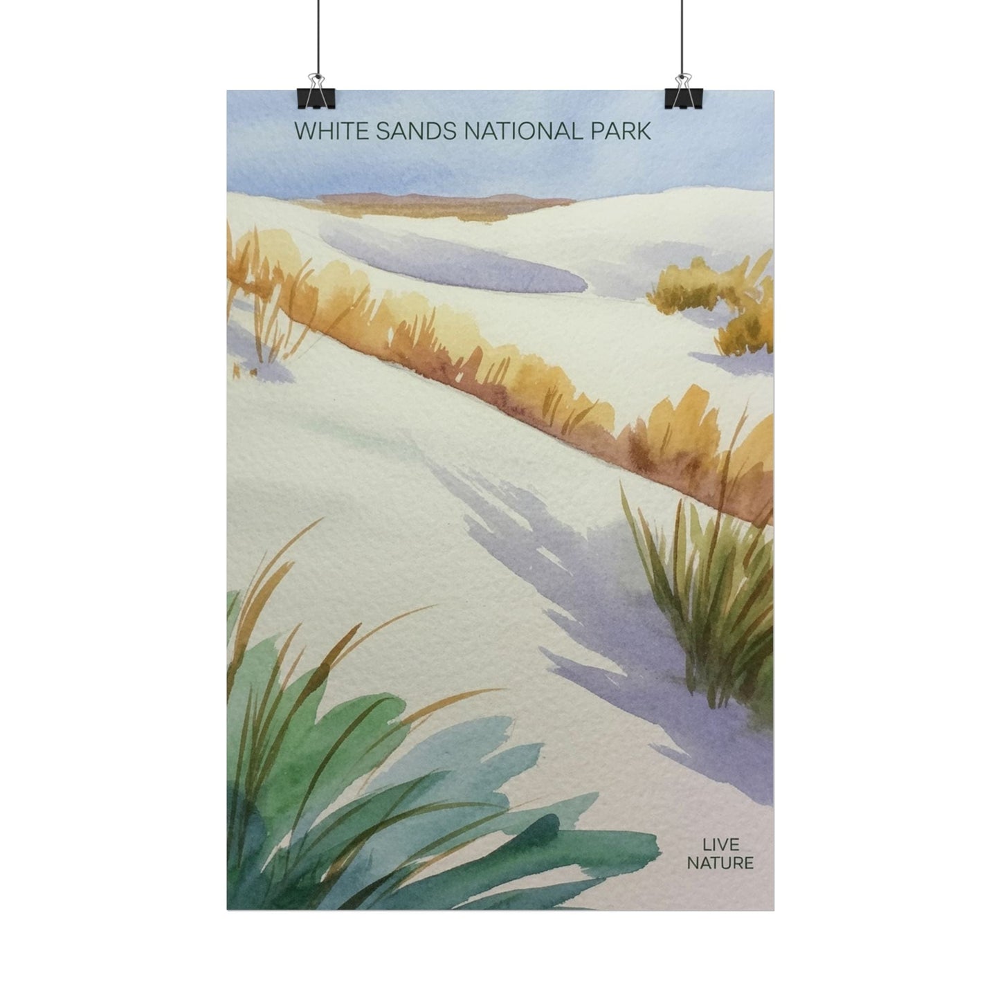 White Sands National Park Watercolor Art Print