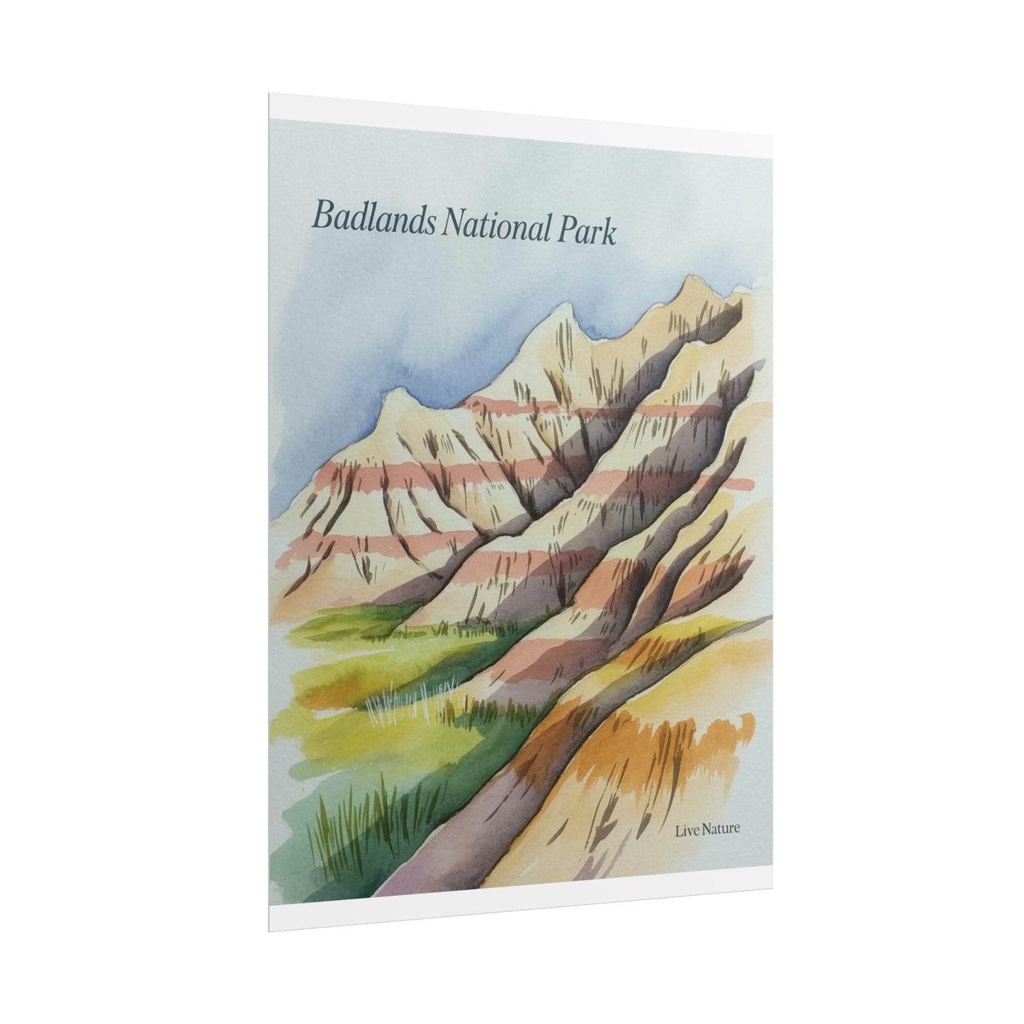 Badlands National Park Watercolor Art Print
