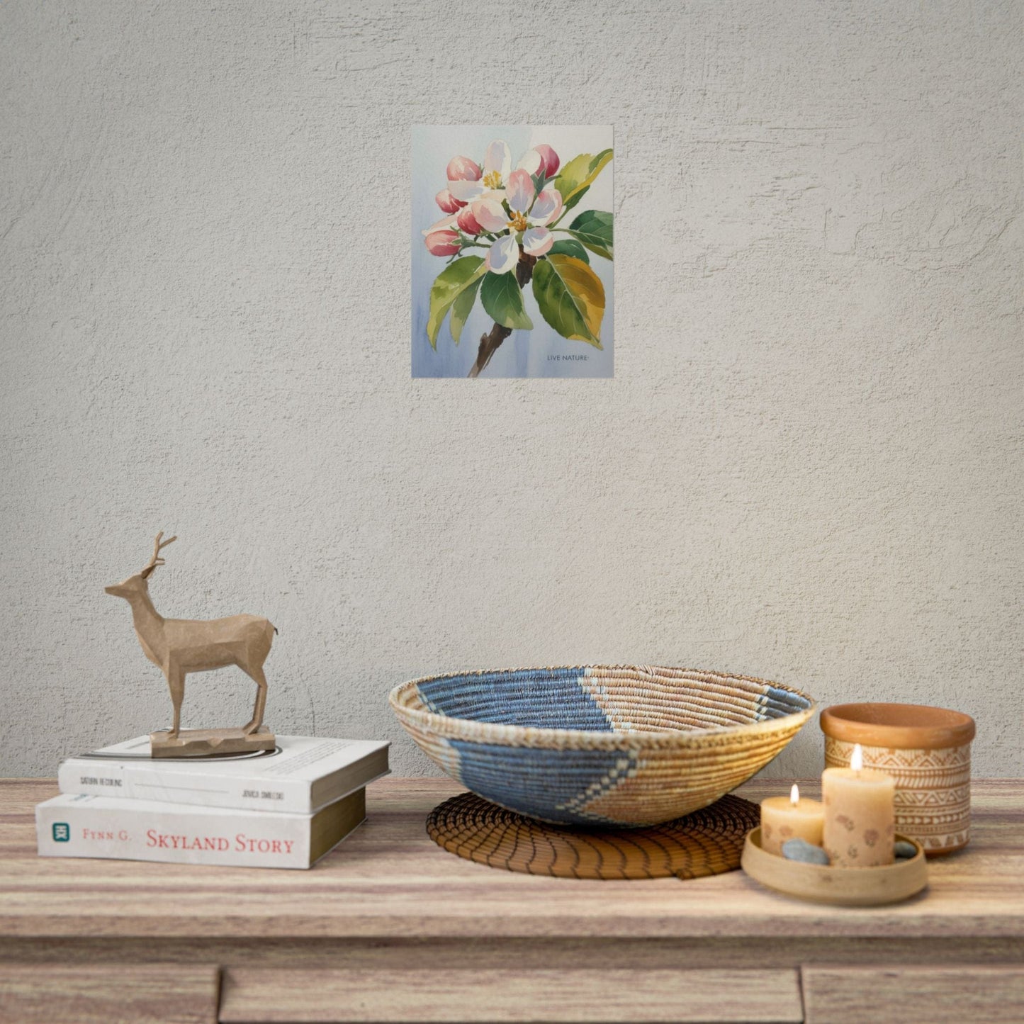 Apple Blossom Watercolor Print 'Live Nature' Design
