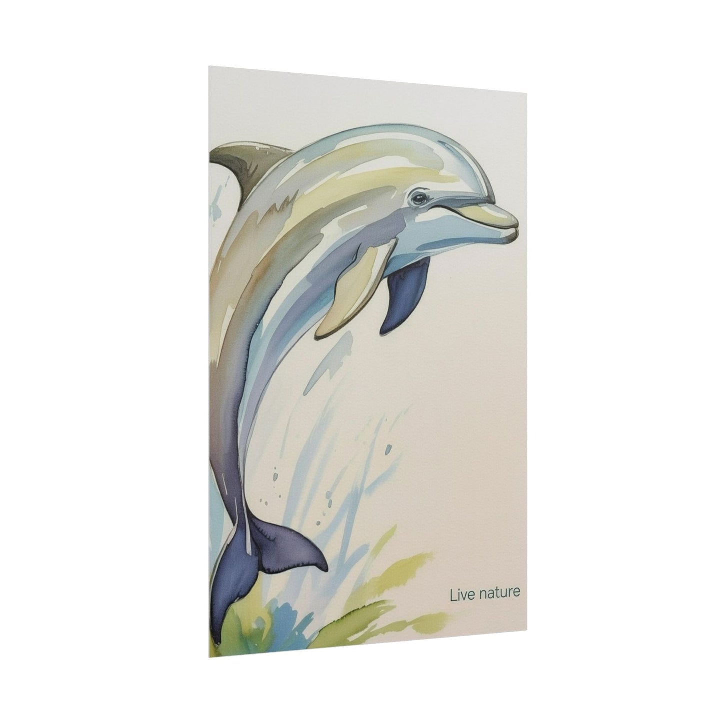 Dolphin Watercolor Art Print - Live Nature Design