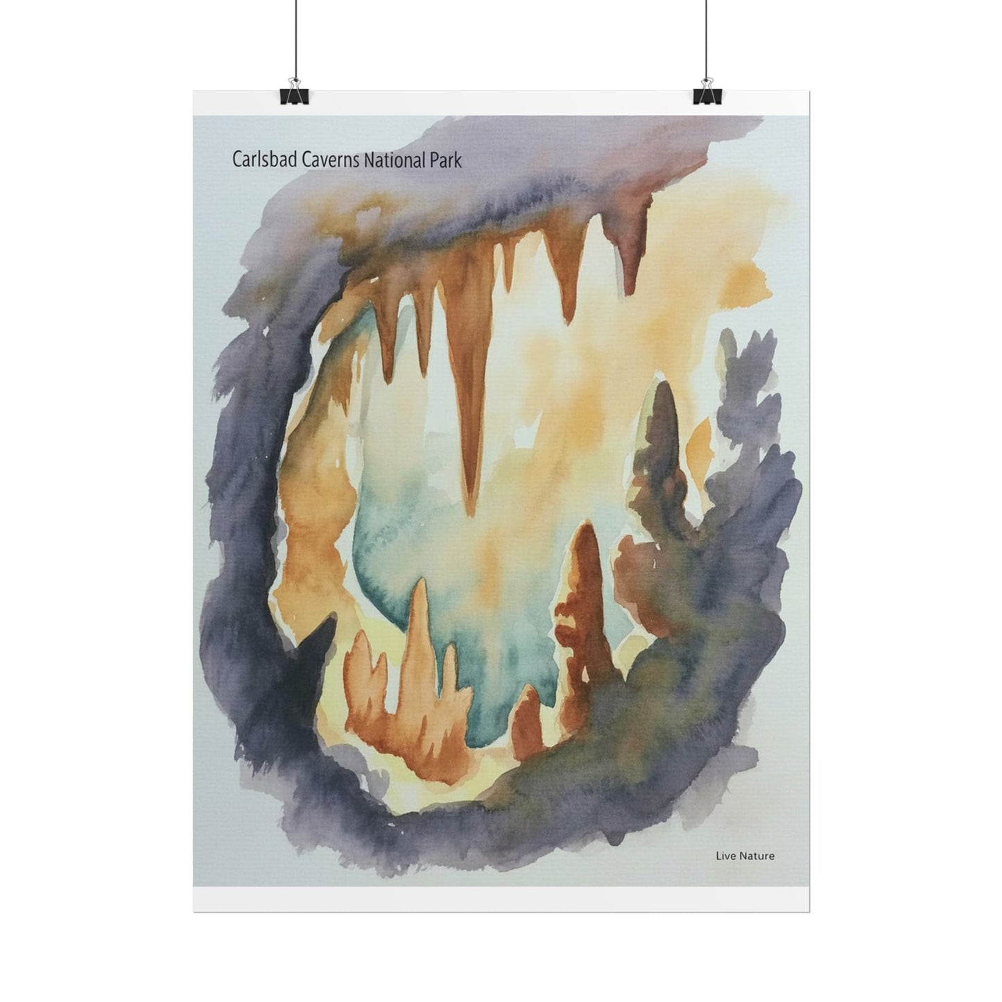 Carlsbad Caverns Watercolor Print Fine Art Poster
