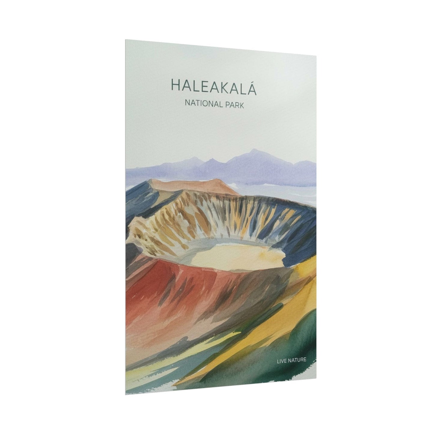 Haleakalā National Park Crater Watercolor Poster