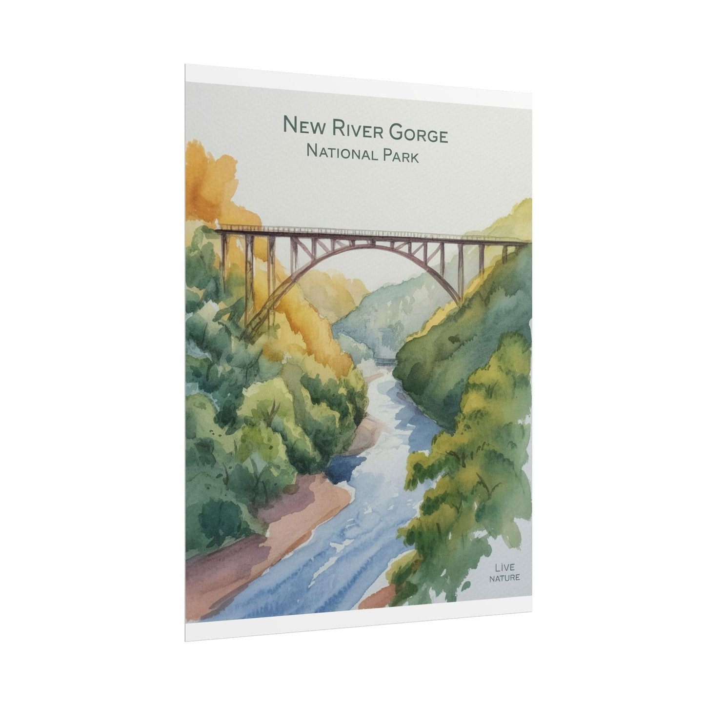 New River Gorge Bridge Watercolor Art Print
