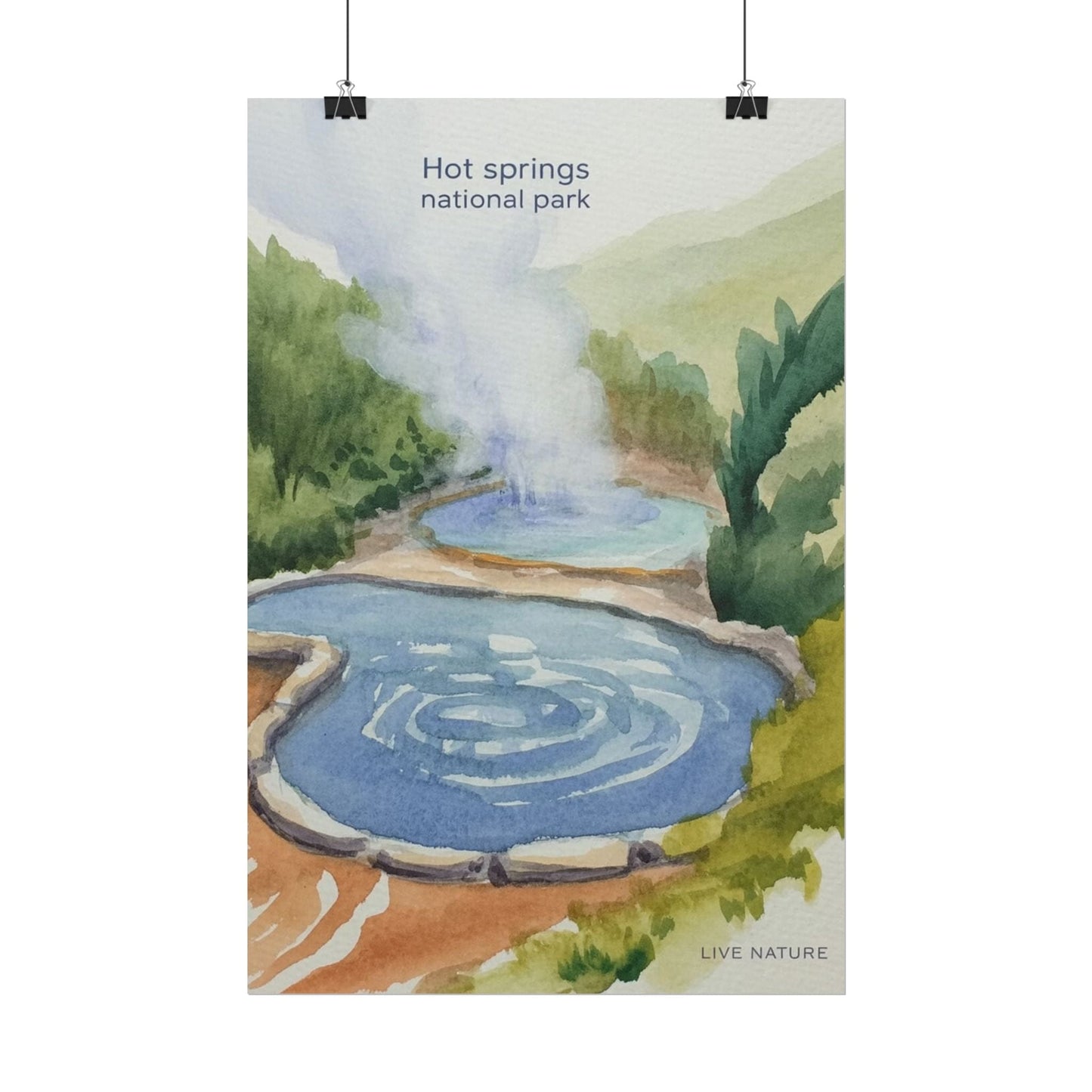 Hot Springs National Park Watercolor Print