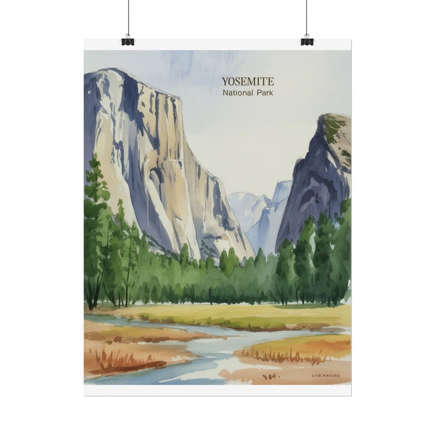 El Capitan Yosemite Watercolor Art Print