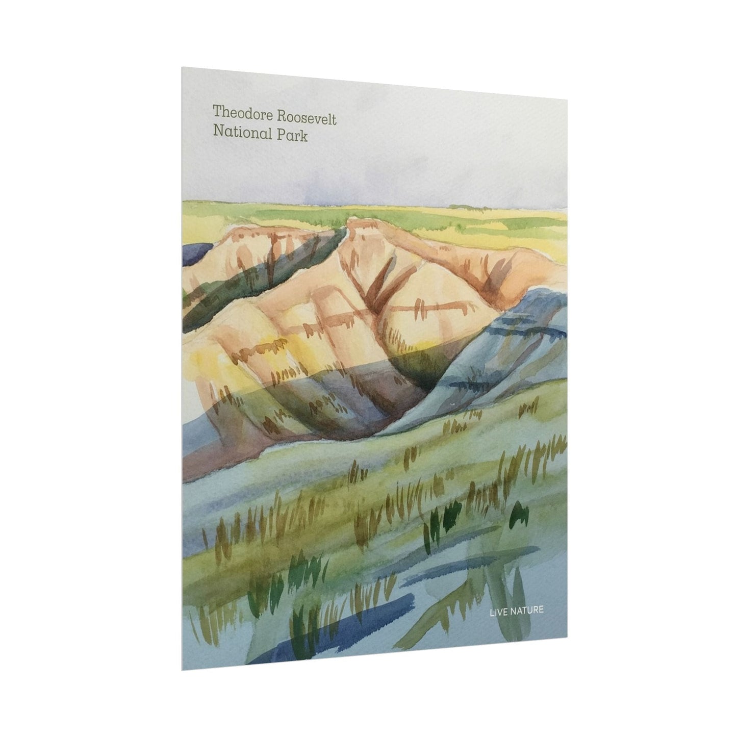Theodore Roosevelt National Park Watercolor Poster Print