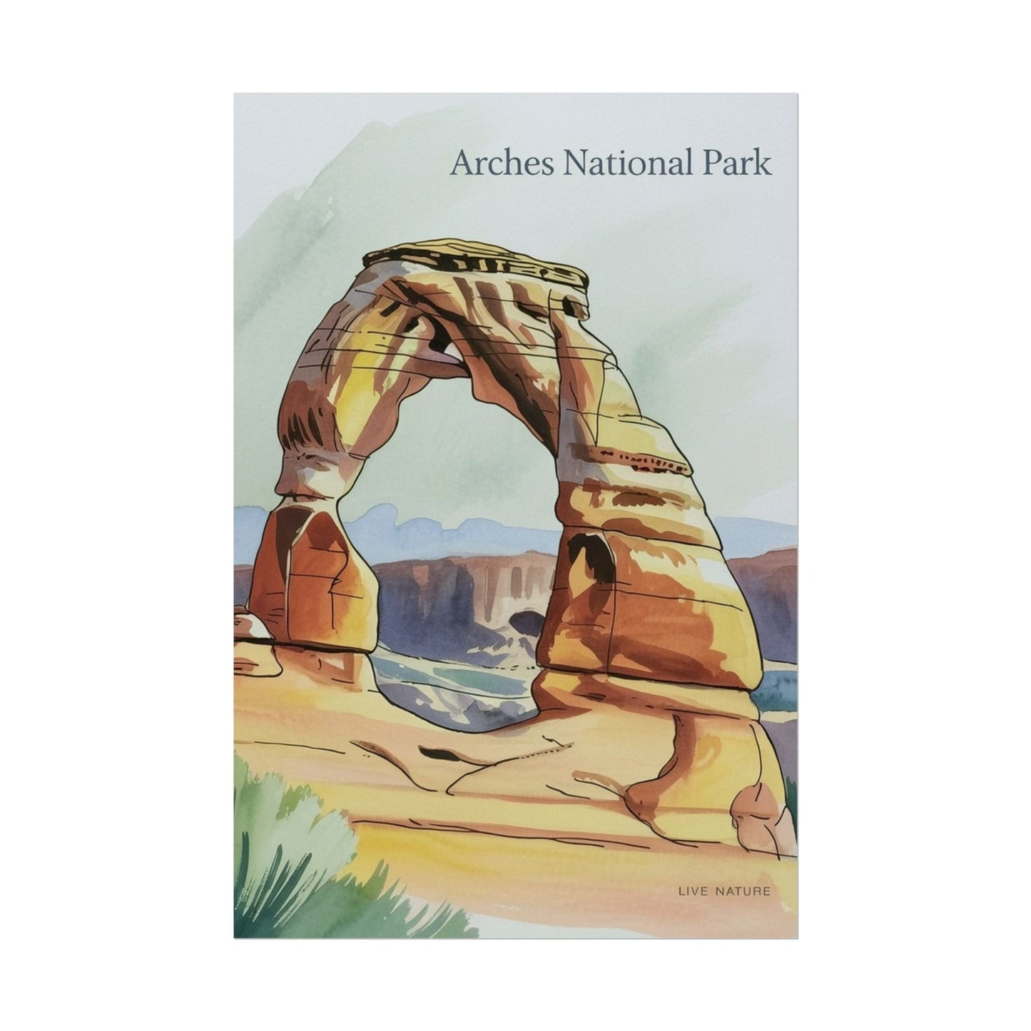 Delicate Arch Watercolor Print Arches National Park