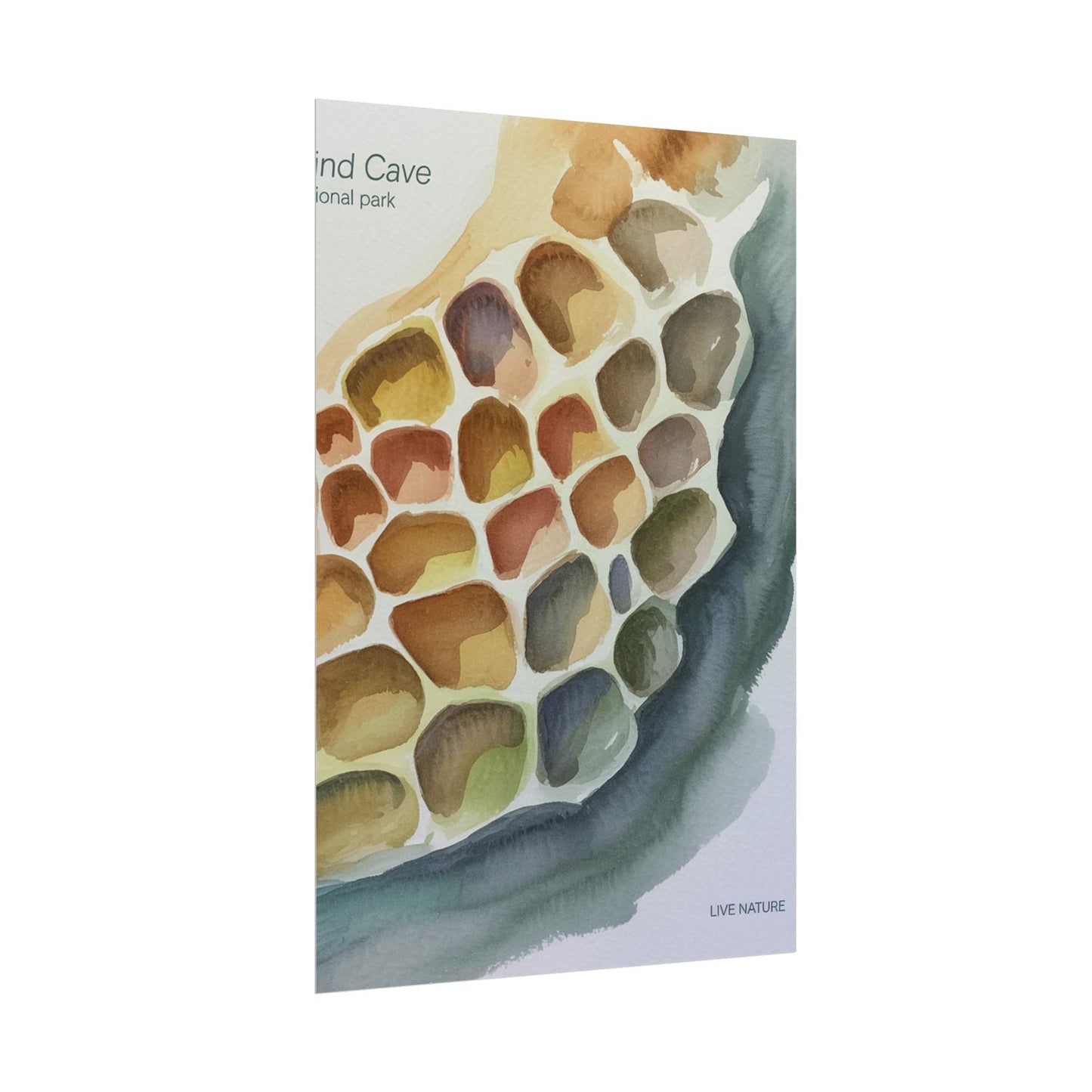 Wind Cave National Park Watercolor Poster Print