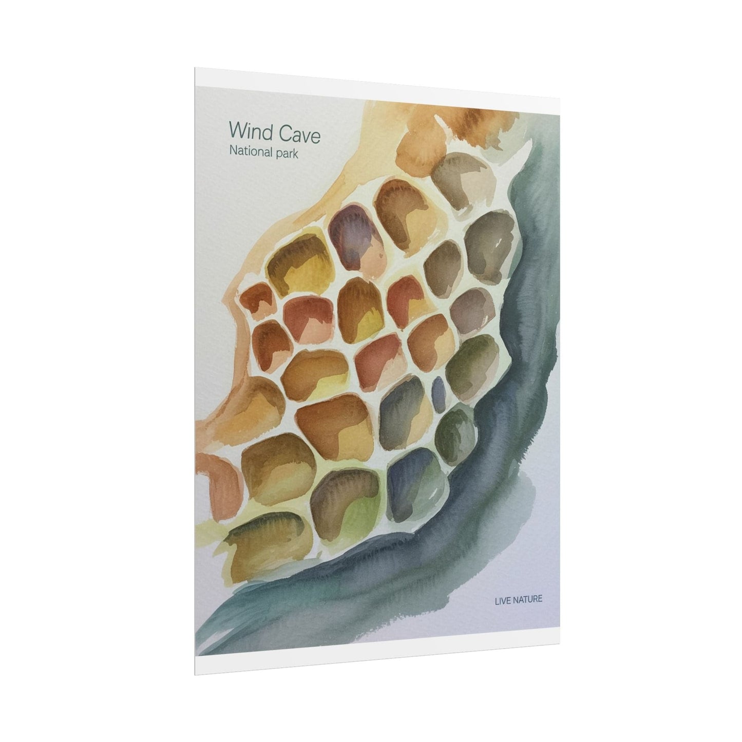 Wind Cave National Park Watercolor Poster Print