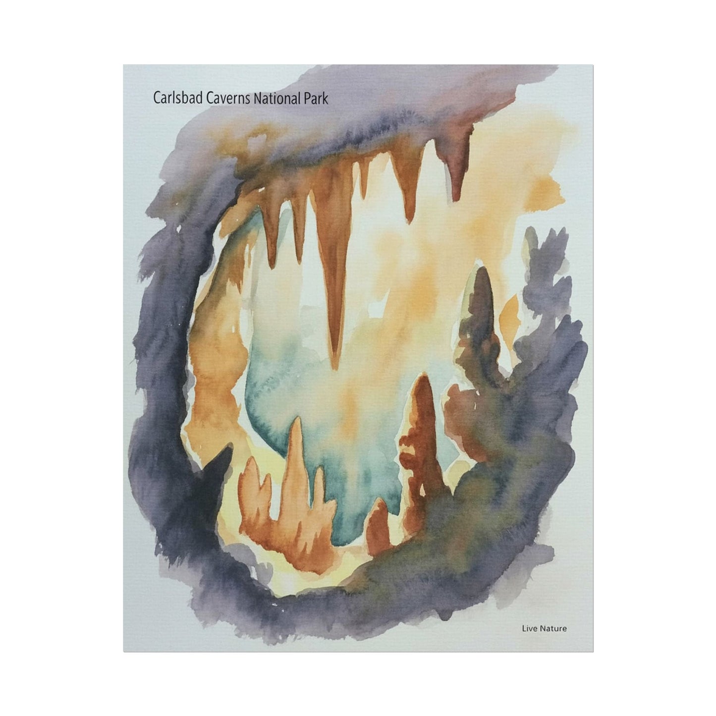 Carlsbad Caverns Watercolor Print Fine Art Poster