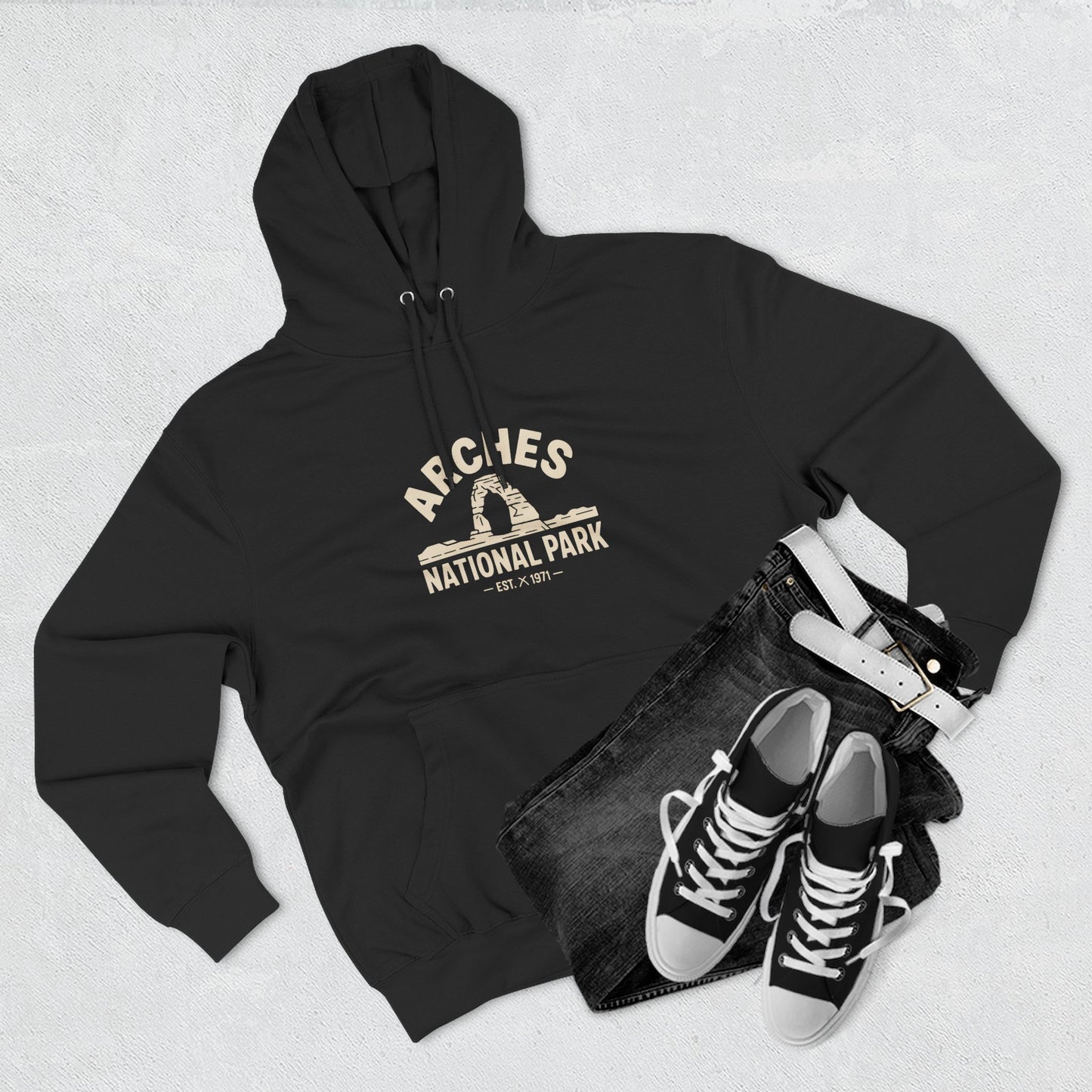 Arches National Park Graphic Fleece Hoodie White