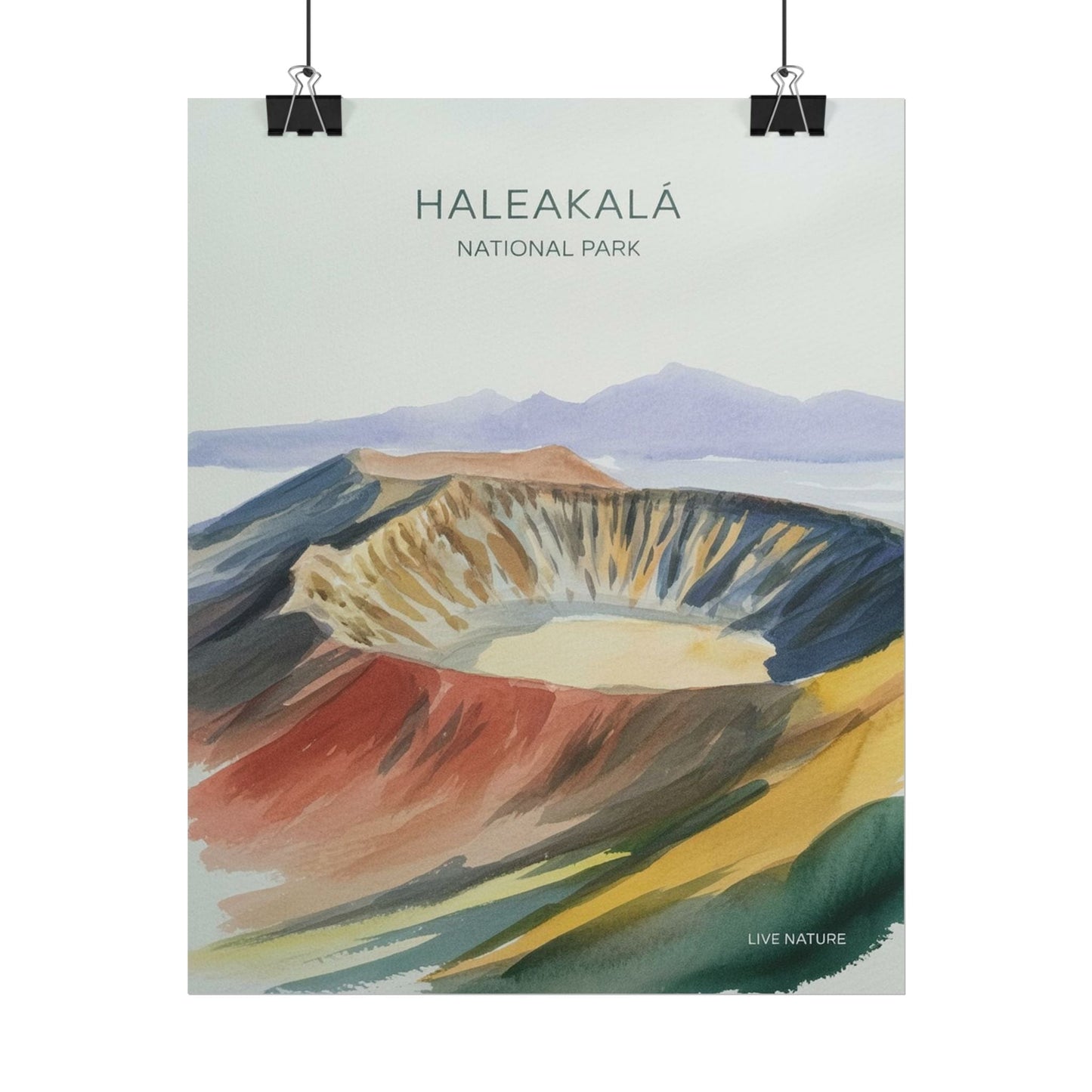 Haleakalā National Park Crater Watercolor Poster