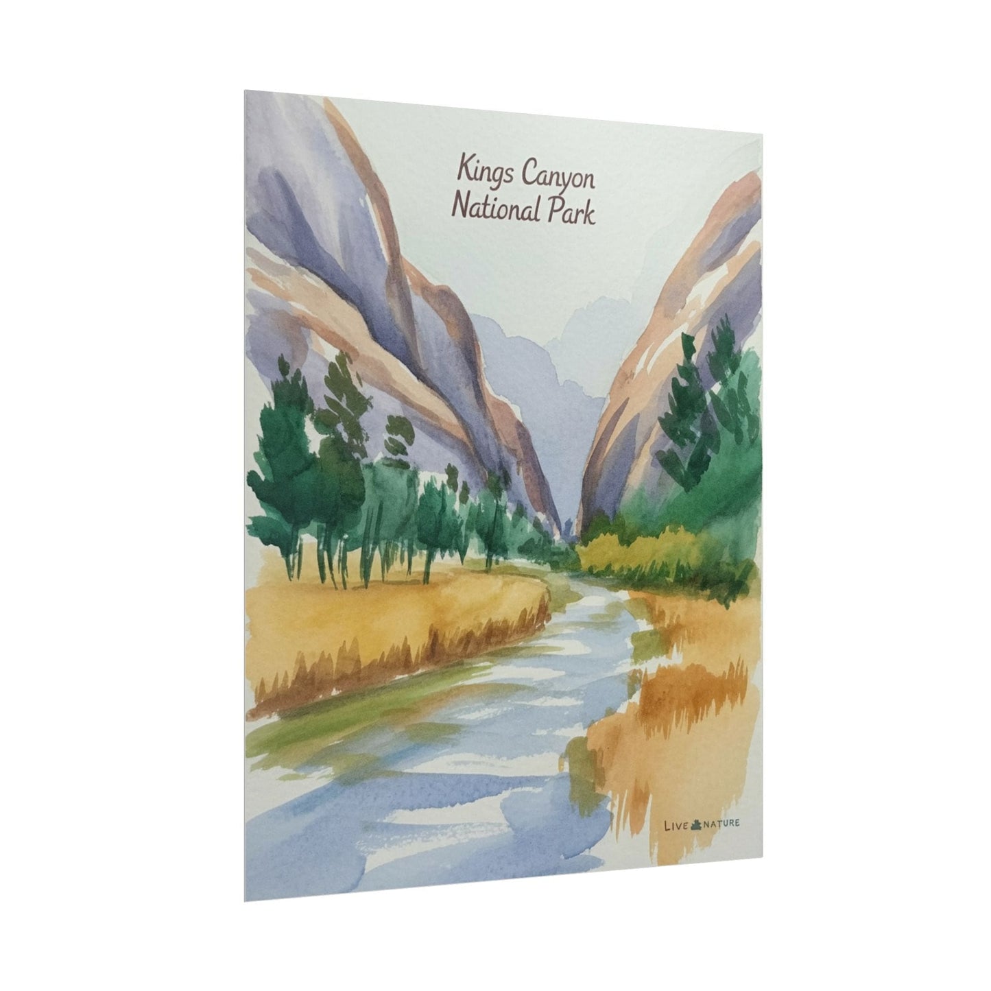 Kings Canyon National Park Watercolor Poster Print