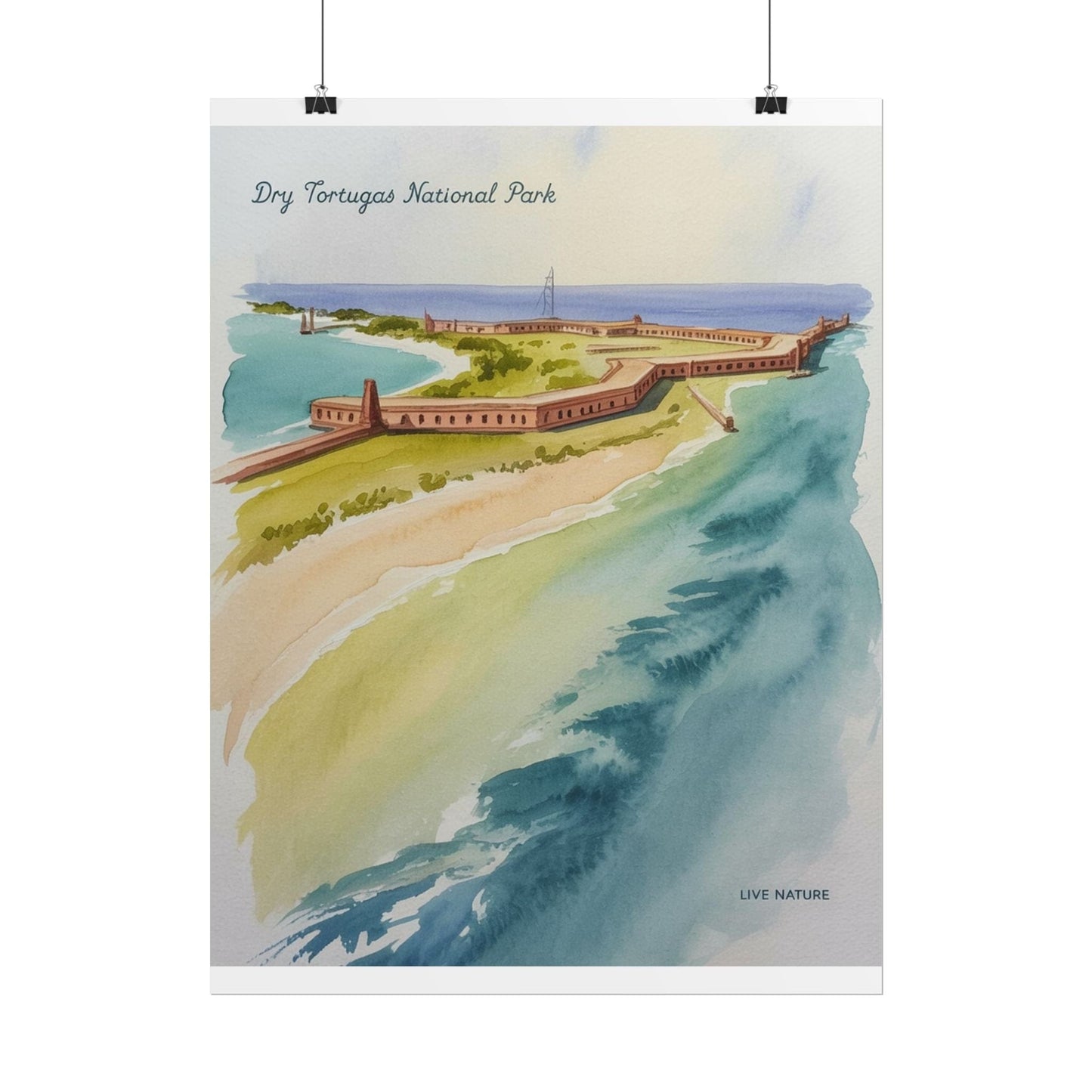 Dry Tortugas National Park Watercolor Print Poster