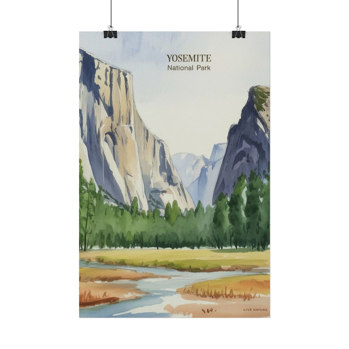 El Capitan Yosemite Watercolor Art Print