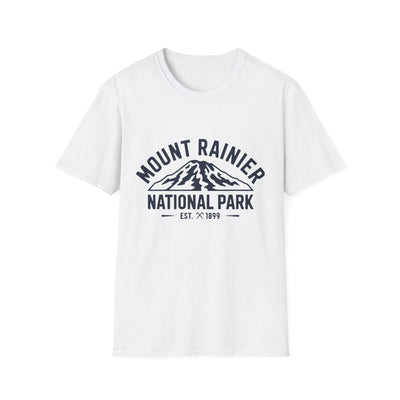 Mount Rainier National Park Logo T-Shirt - White Cotton