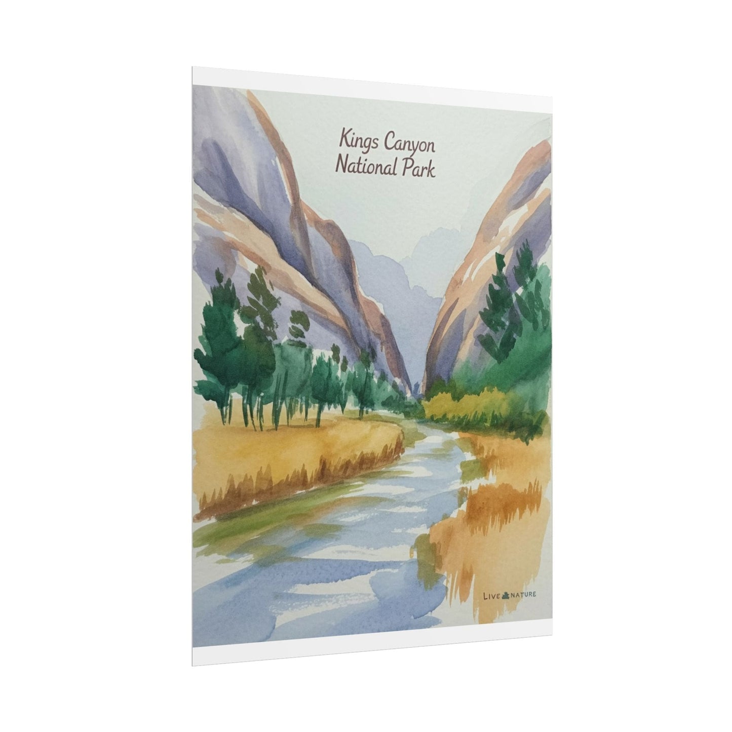 Kings Canyon National Park Watercolor Poster Print