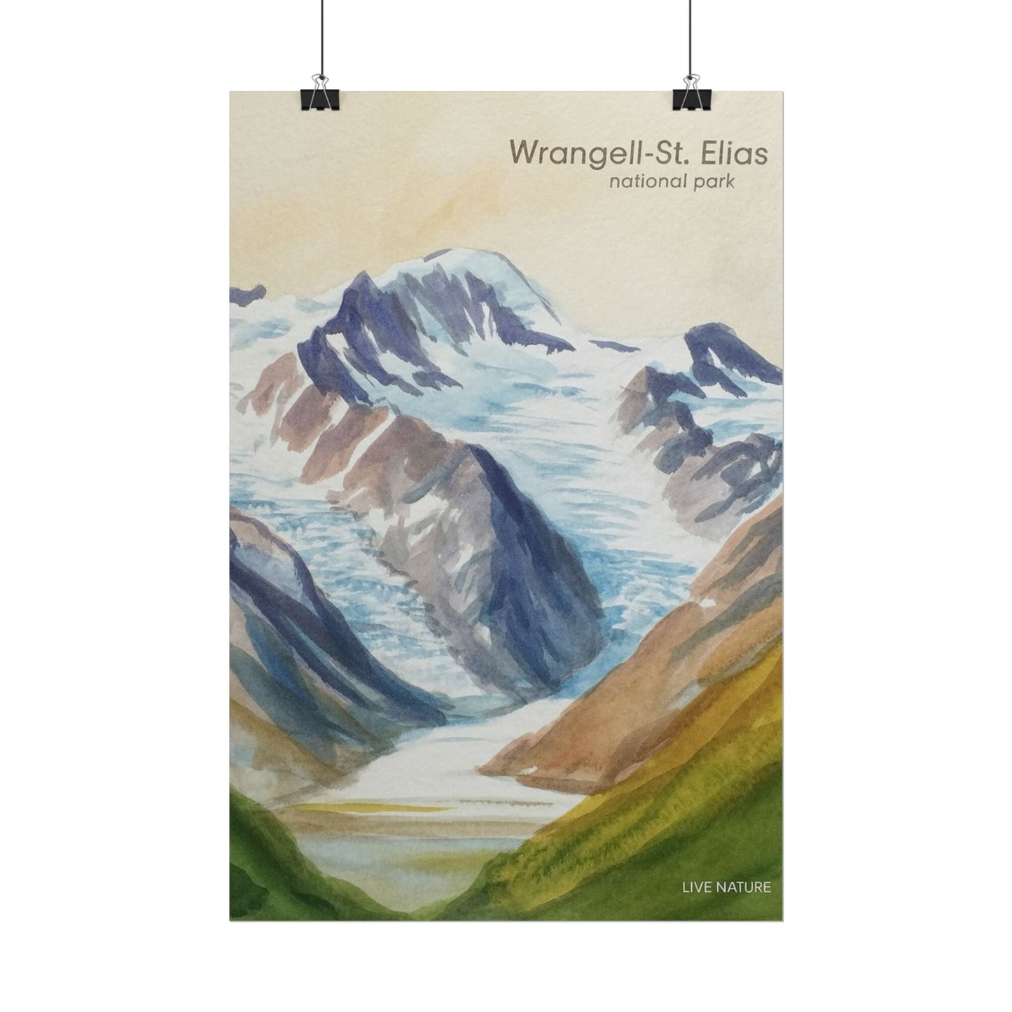 Wrangell-St. Elias National Park Watercolor Print