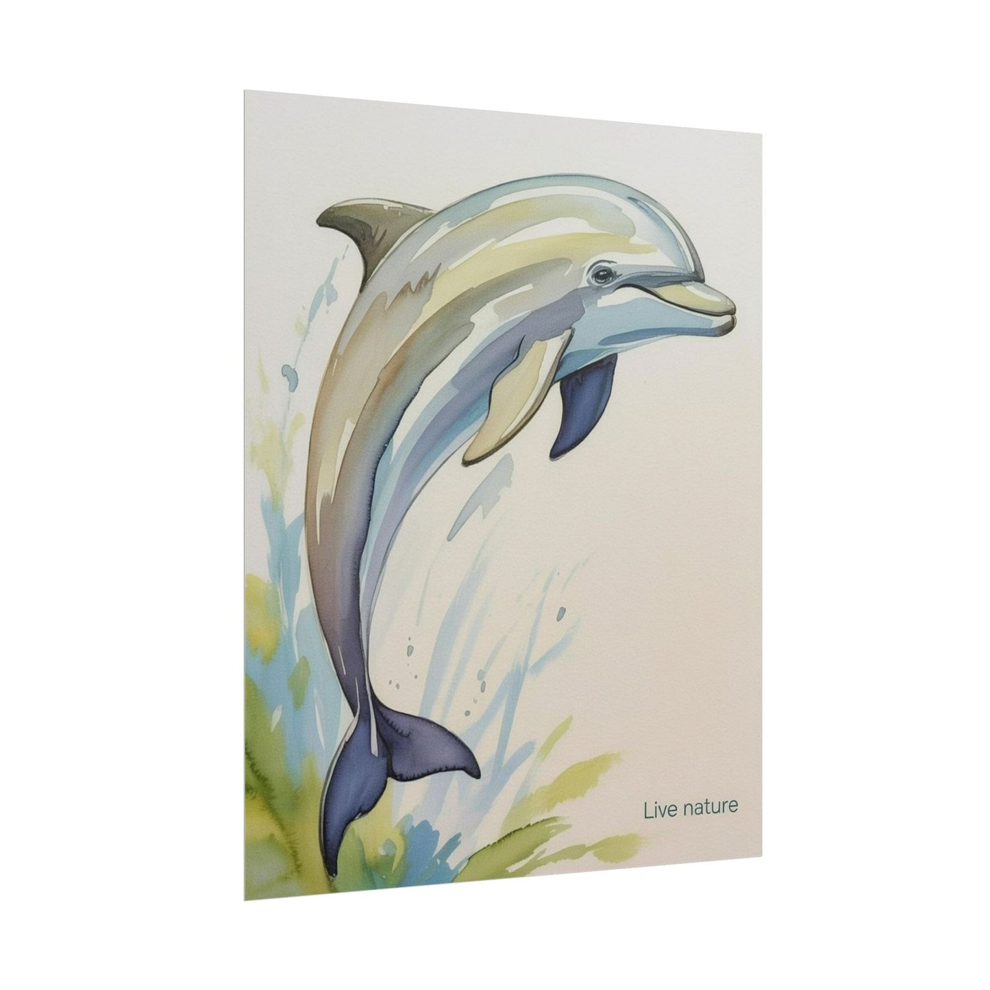 Dolphin Watercolor Art Print - Live Nature Design